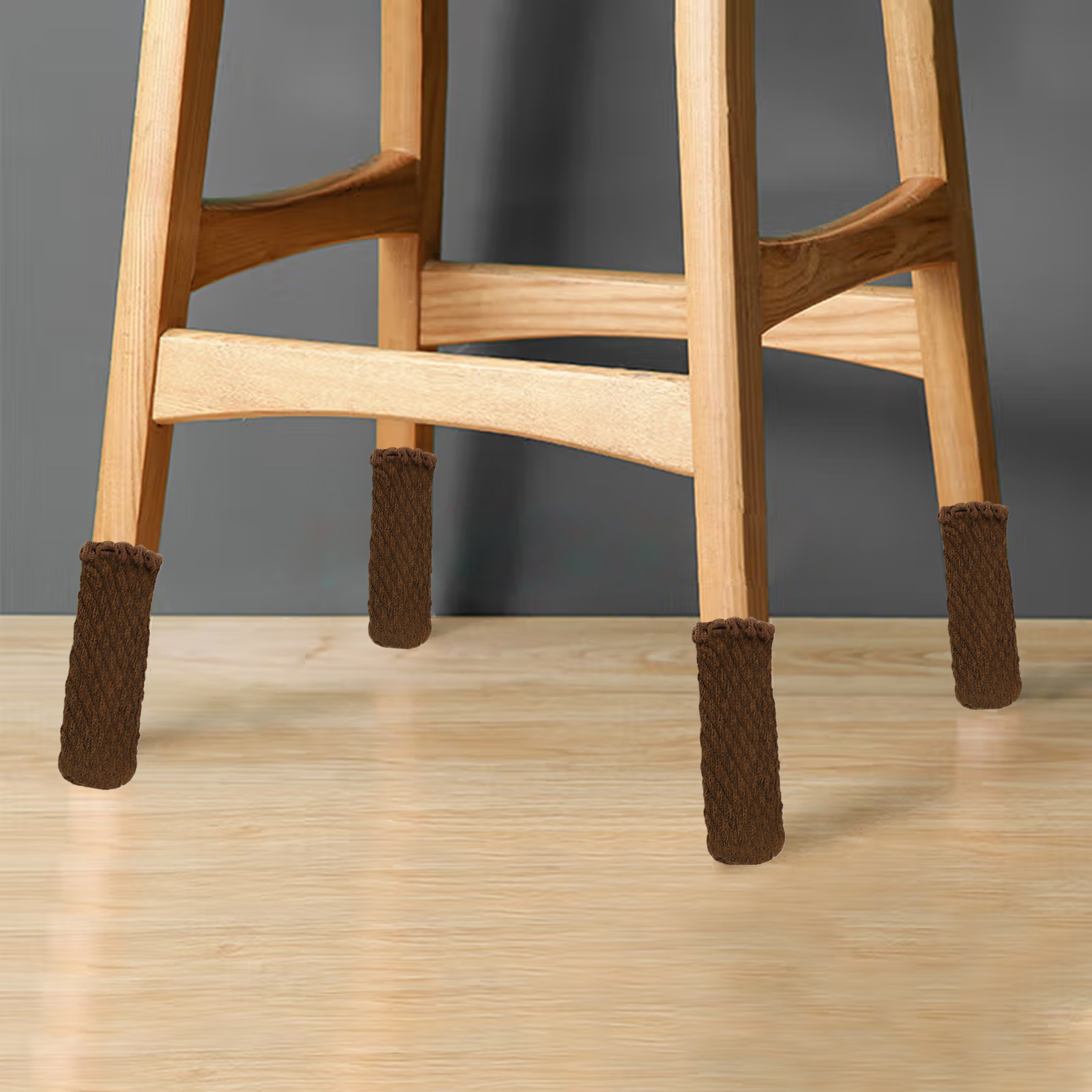 Set Aus 20 Dicken Netz-tisch- Und Stuhlbeinschonern, Rutschfest Und Verschleißfest, Elegante Schokoladenfarbe.