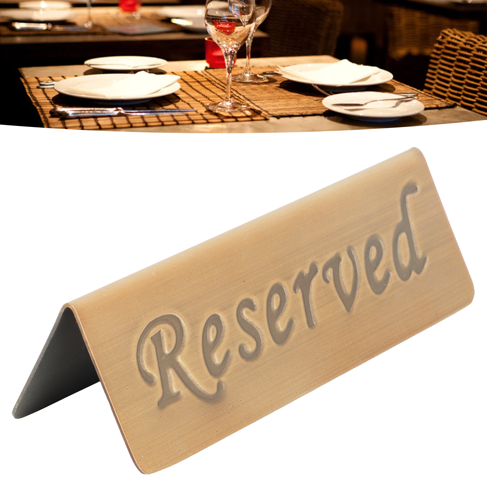 Reservierungsschild Aus Bronzefarbenem Edelstahl / Reservierungshinweis