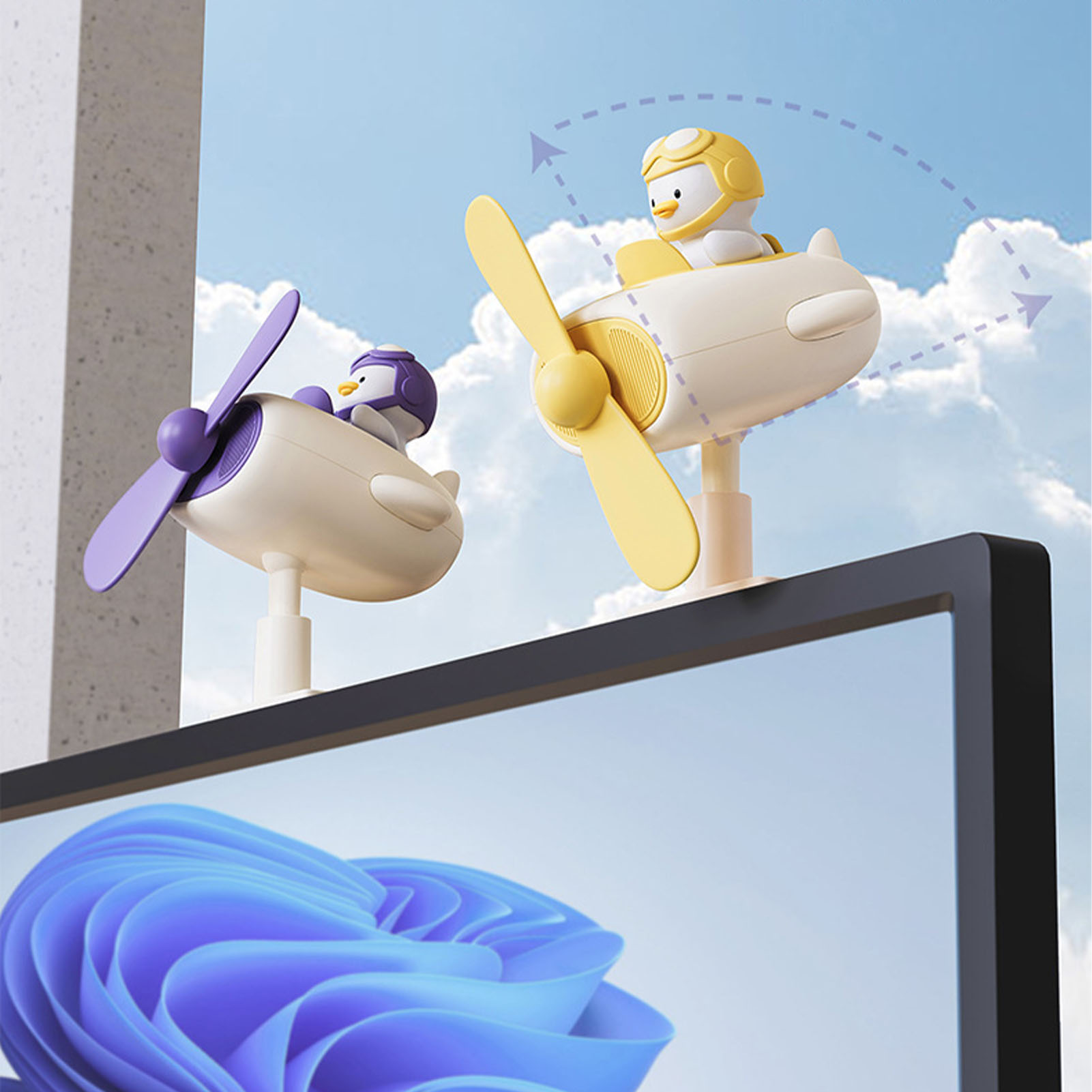 Neuer Mini-ventilator Mit Einem Entzückenden Gelben Entenmotiv, Perfekt Für Schreibtische Und Computerbildschirme.