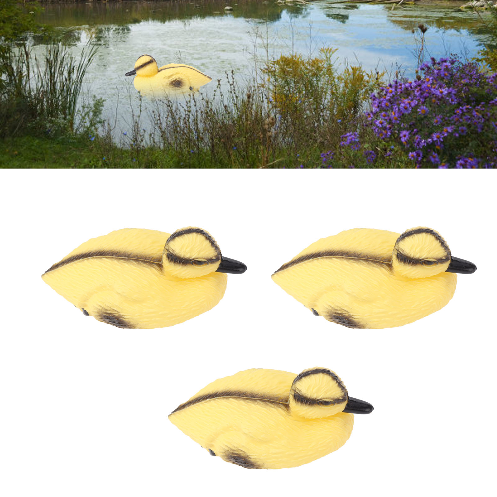 Set Mit 3 Kunststoff-entenküken Für Terrassenteiche, Schwimmende Enten, Geeignet Für Gartenteiche Oder Als Teichdekoration (typ A)
