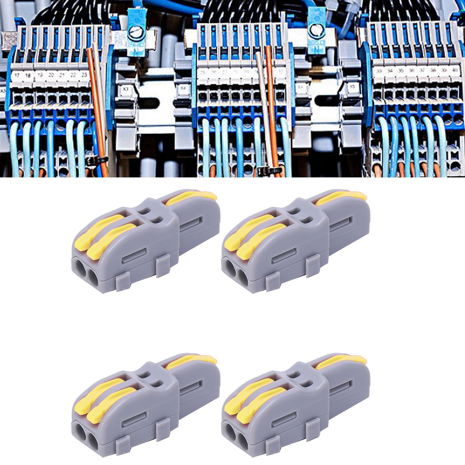 Packung Mit 20 T-förmigen Schnellanschlussklemmen, Druckknopf-splitterverbindern, Parallelverbindern, Einem Eingang, Zwei Ausgängen, Spl-f12a, Gelb