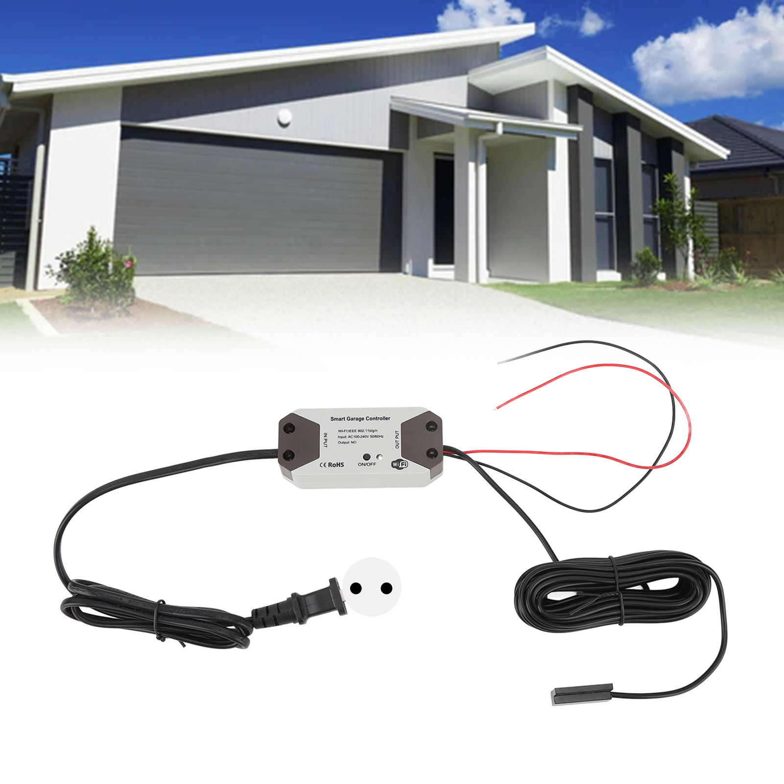 Garagentor-steuerschalter, Wlan-smart-fernbedienung Im Graffiti-stil Für Rolltore, Intelligente Sprachsteuerung, Per Mobiltelefon Steuerbarer Toröffner, Europäischer Standard 100-240v.