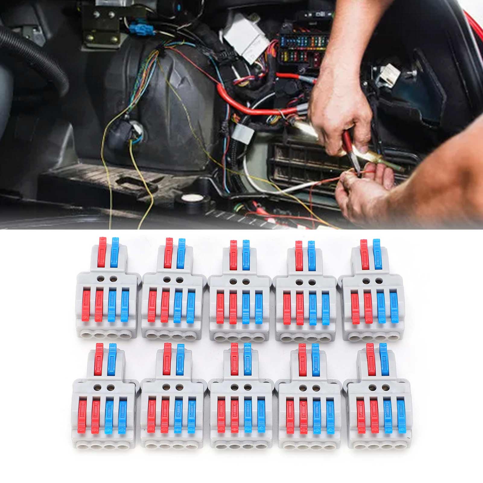 Schnellverbinder Mit 2 Eingängen Und 4 Ausgängen, Mit Befestigungslöchern, 4 Mm² Splitterkabelanschluss