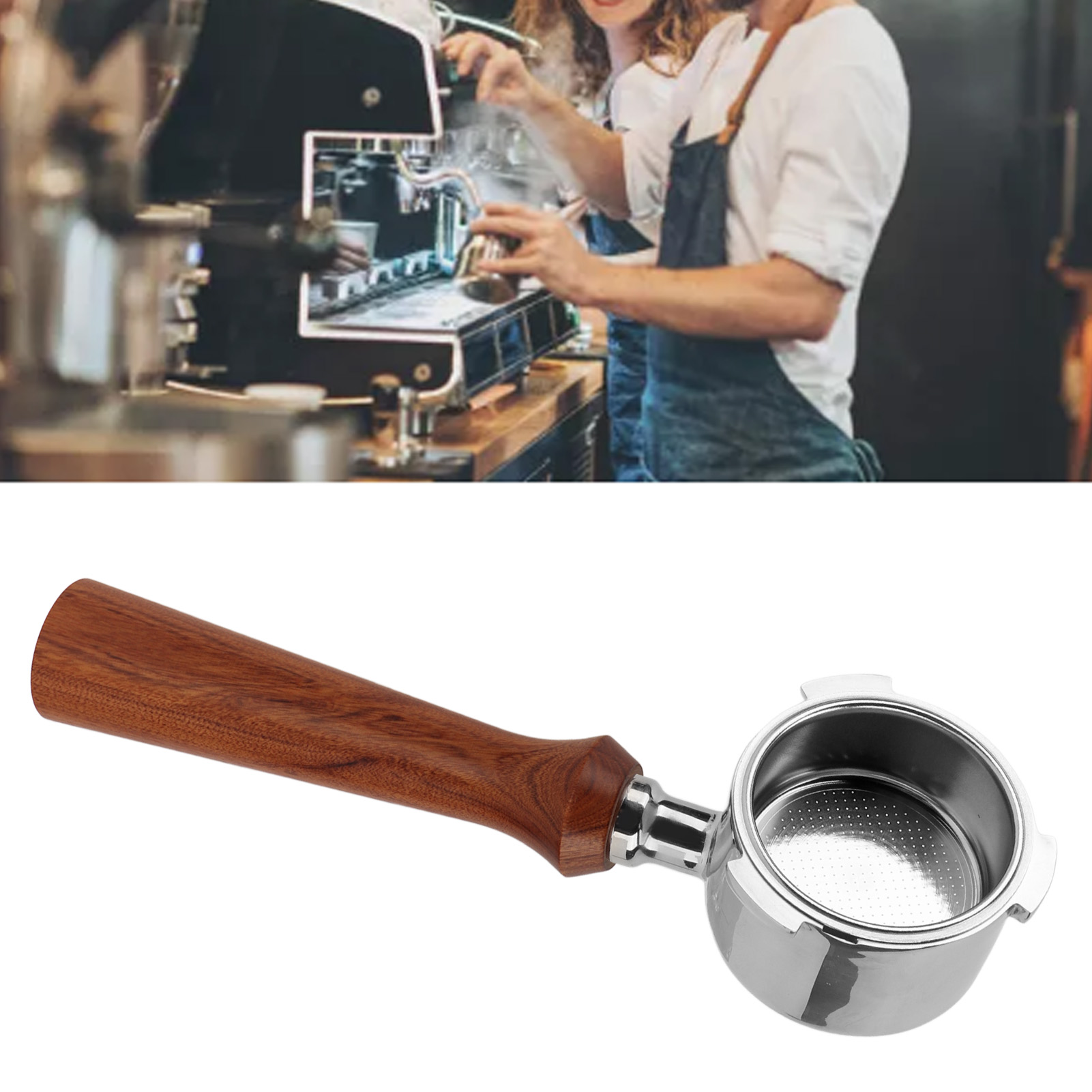 Modifikation Der De'longhi Kaffeemaschine Mit Drei 51 Mm Edelstahlgriffen, Bodenlosem Einlagigem Filterhalter, Grifflängenfehler Von 1 Bis 2 Cm, Rotes Sandelholz Typ F.