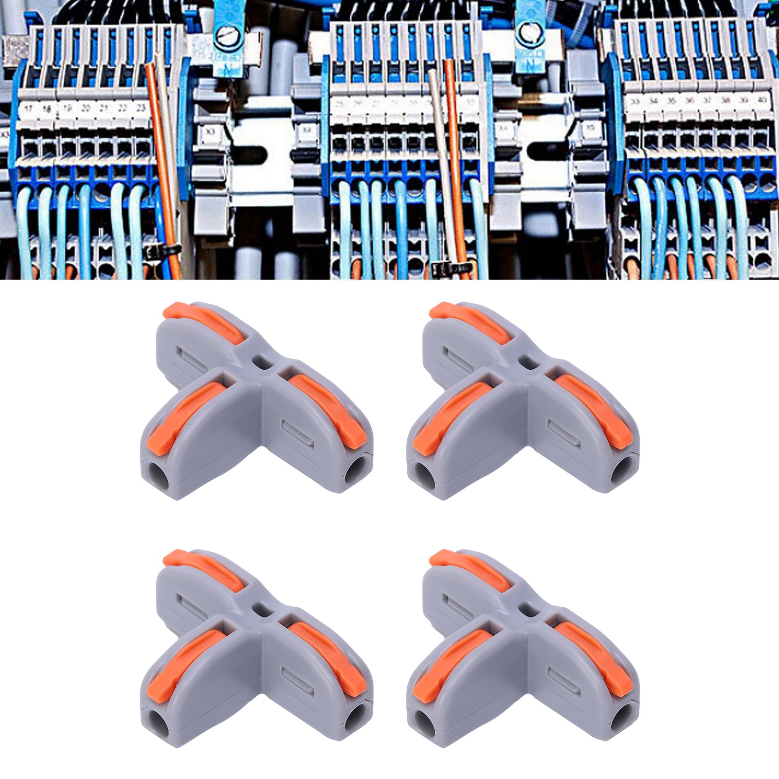 Packung Mit 20 Schnellanschluss-t-klemmenblöcken Mit Druckknopf, Grauer Parallelstecker Spl-t1