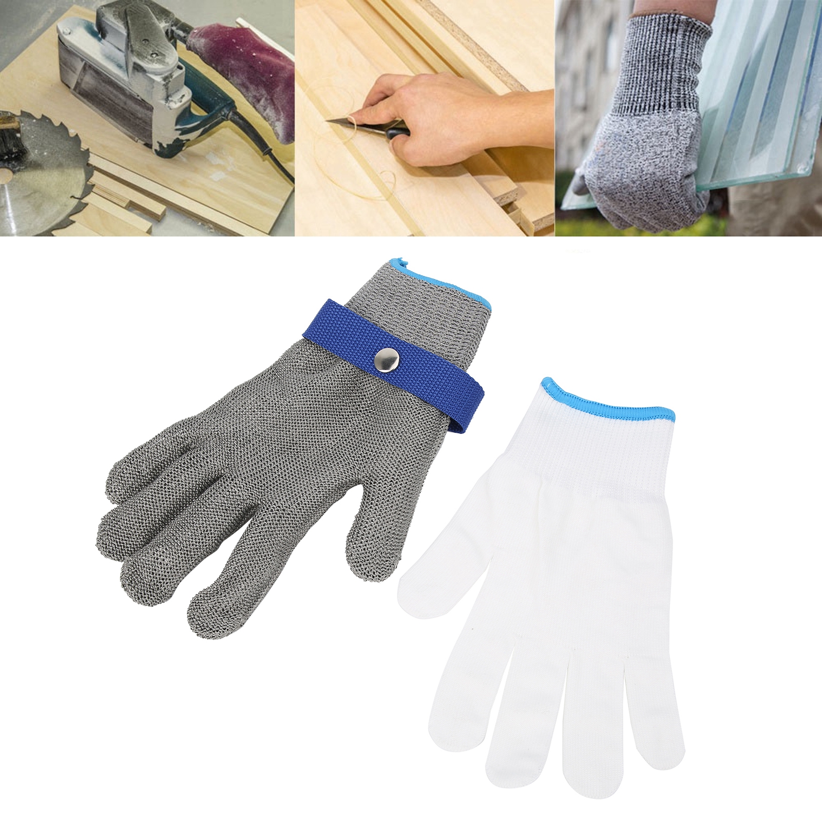Schnittfeste Handschuhe Für Die Holz- Und Metallbearbeitung, Abriebfest, Schützend, Handschutz, Schnittfest, Güteklasse 5, Universelle Eisenhandschuhe, Größe Xl.