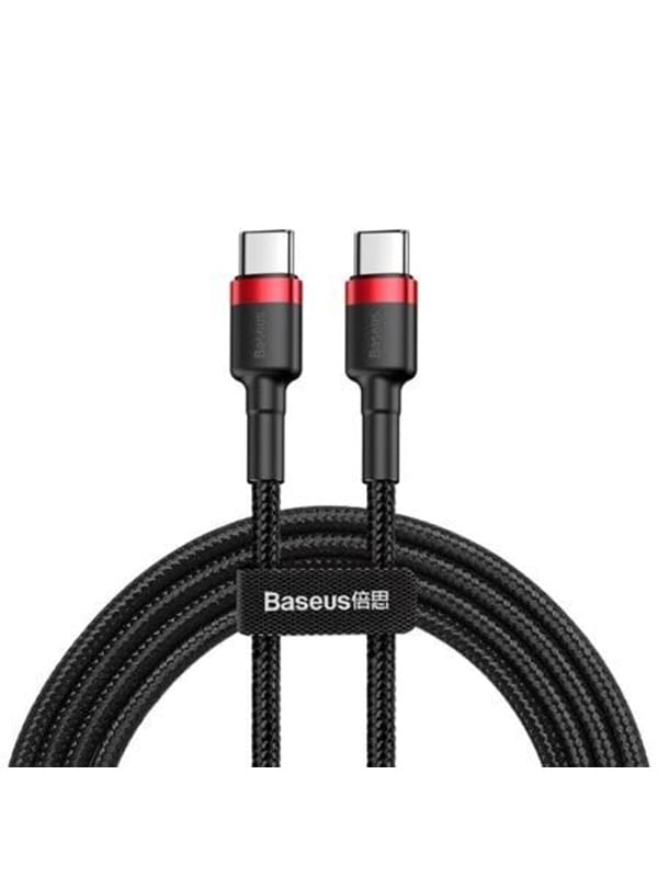 Basetech - Baseus Cafule Kabel Strapazierfähiges Nylonkabel usb-c pd / usb-c pd PD2.0 60W 20V 3A QC3.0 1M Schwarz-Rot (CATKLF-G91)