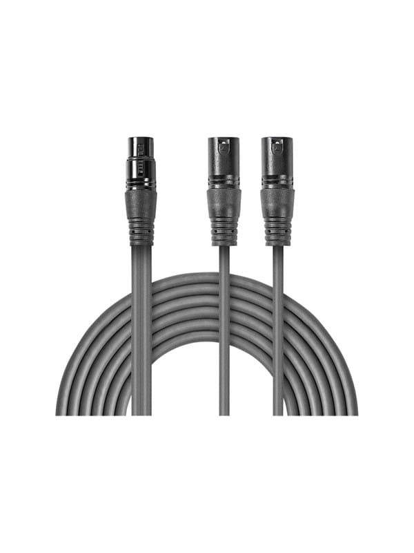 Symmetrisches audiokabel 2x xlr 3 pin stecker xlr 3 pin buchse vernickelt 150 m rund pvc dunkelgrau papphulle