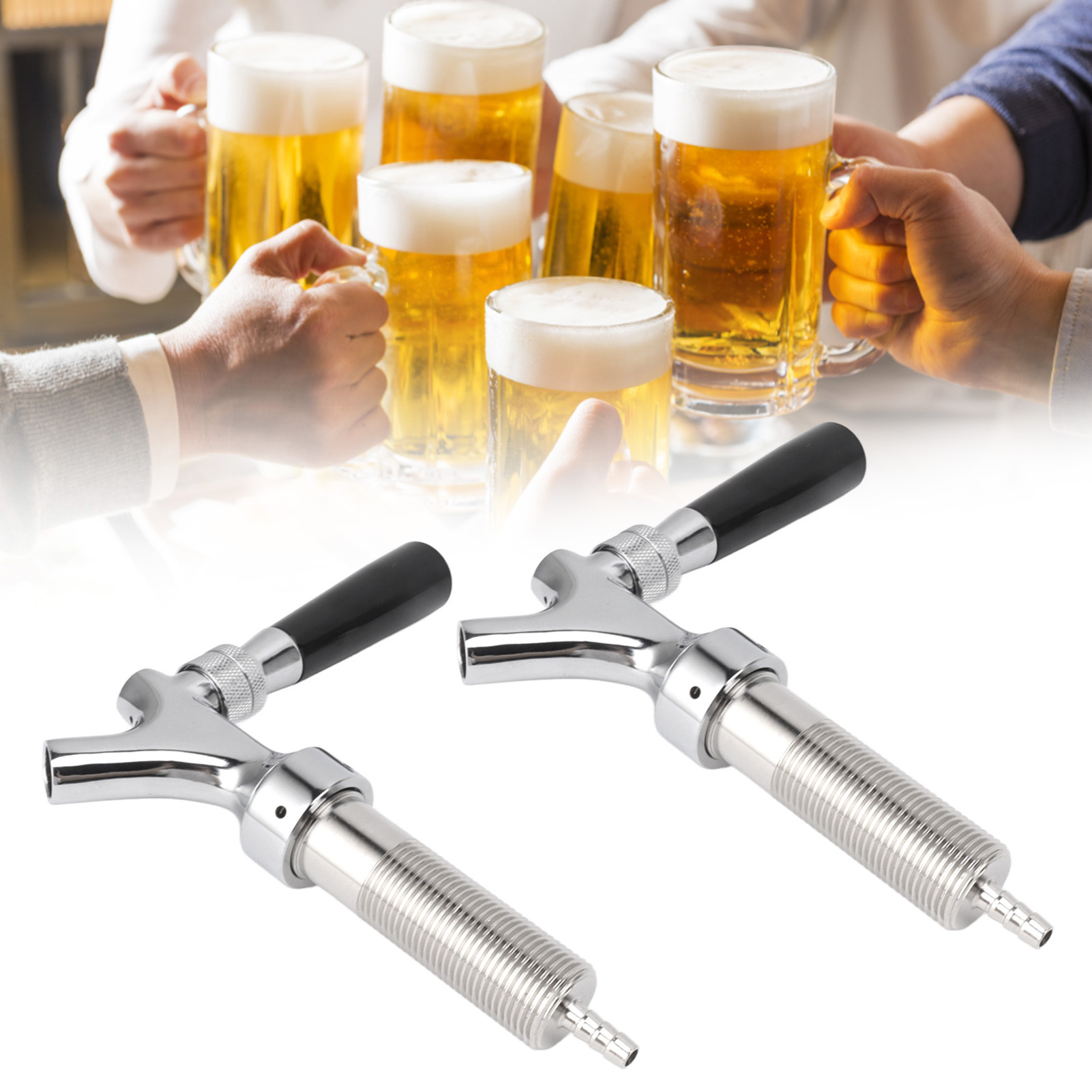2 Sets/verkauf Von Bierzapfhähnen Mit Spiralförmigem Außenkern Aus G1/2 Edelstahl, Verchromt, Rostfrei Und Auslaufsicher.