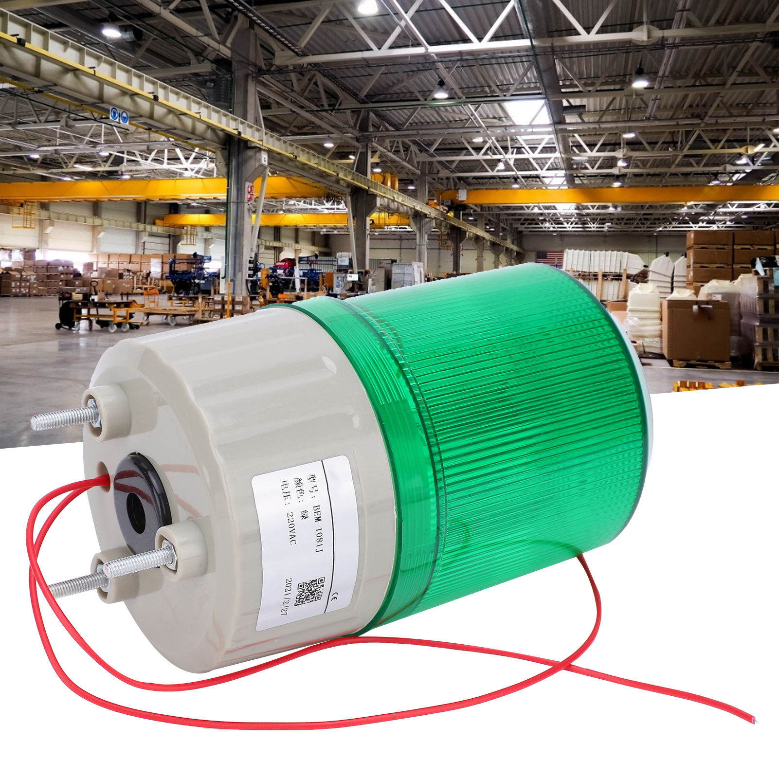 Berm® Bem-1081j Alarmanzeige Für Geräte, Led, Akustisches Und Optisches Signal, 220 V Ac, Grün