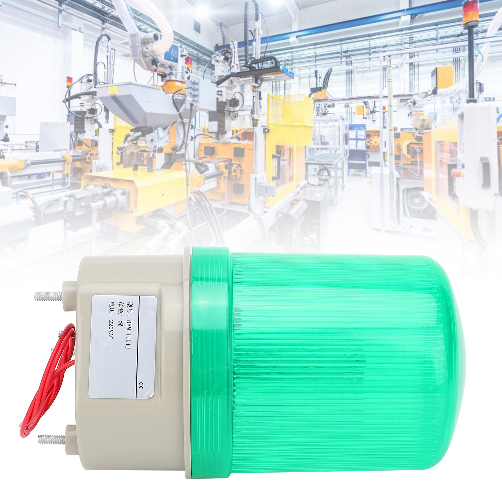 Berm® Bem-1101j Alarmanzeige Für Geräte, Led, Akustisches Und Optisches Signal, 220 V Ac, Grün