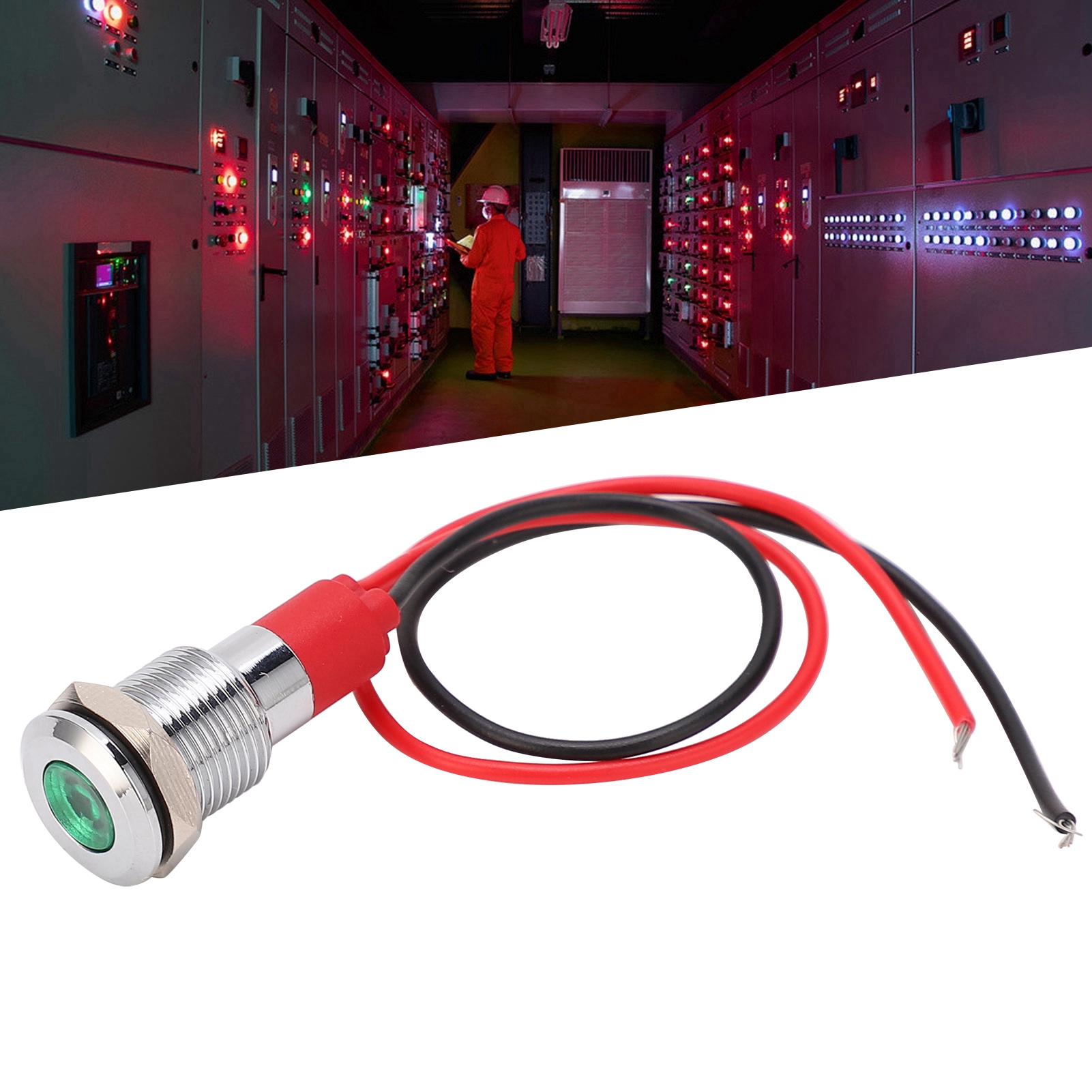 Wasserdichte Led-spannungsanzeigeleuchte Aus Metall, 3–6 V, 12 V, 24 V, 220 V, 10 Mm, Mit 220-v-netzkabel