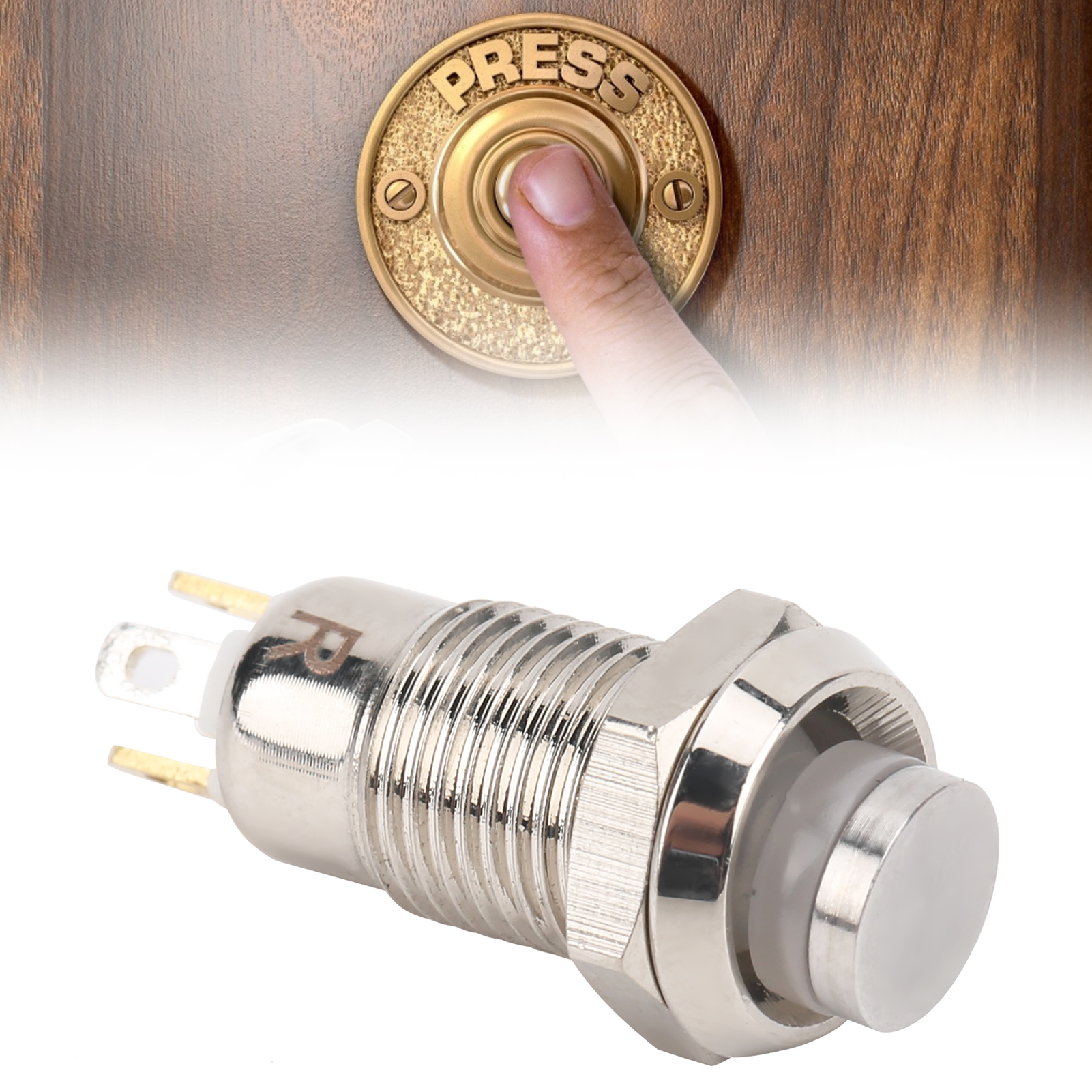 8 Mm Metall-druckknopfschalter Mit Sofortrückstellung, Mit Kontrollleuchte, Wasserdicht, 3 V, Grün.