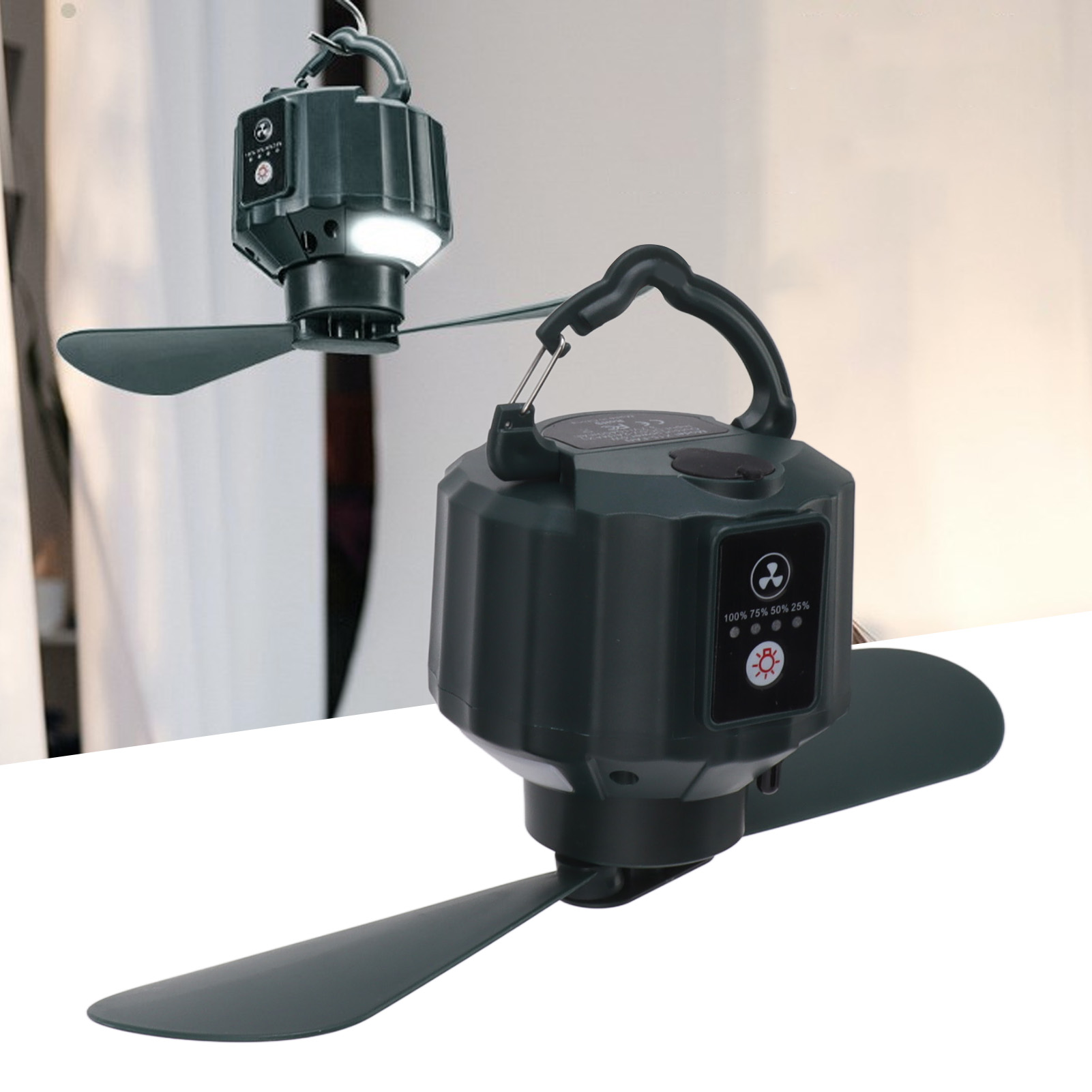 Mini-usb-campingventilator, Wiederaufladbarer Deckenventilator Für Zelte Mit Licht, Ventilator Mit Fernbedienung Für Studentenwohnheime.