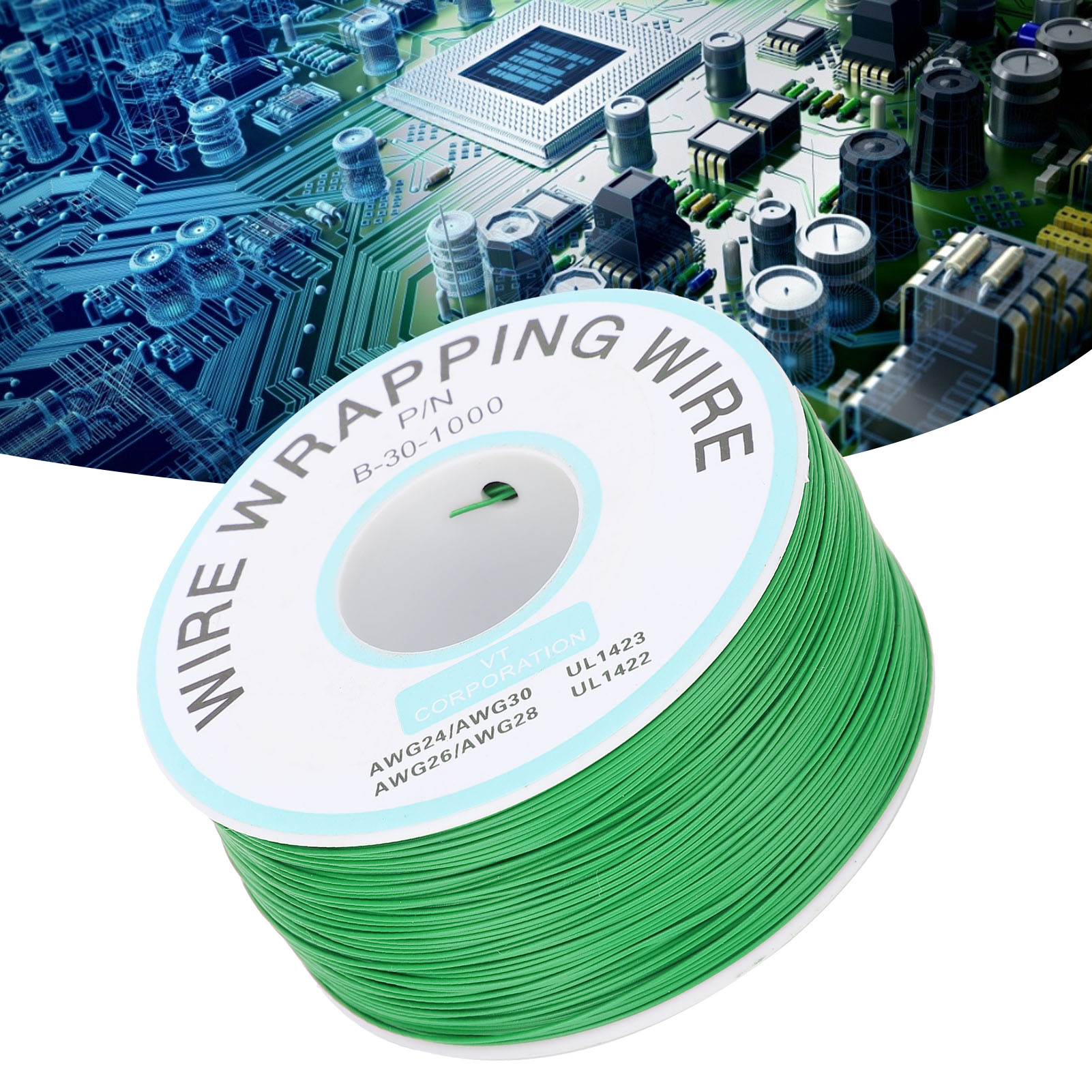 Neue Ok Wire Leiterplatten-jumperleitung / Pcb-jumper / 30 Reiner Kupfer-einzelader-elektronikanschlussdraht (grün)