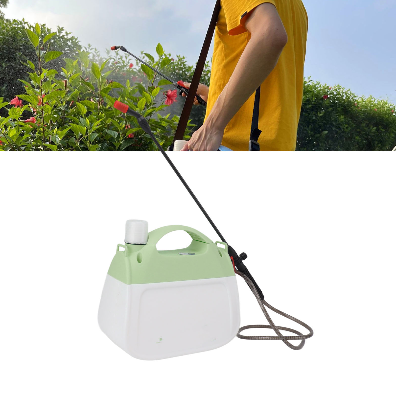 Elektrischer Schultersprüher Zum Bewässern Von Blumen, Desinfizieren, Versprühen Von Pestiziden, Für Gartenarbeit Und Blumenpflege Kleiner Elektrischer Sprüher Mit Wiederaufladbarem Lithium-akku Grün.