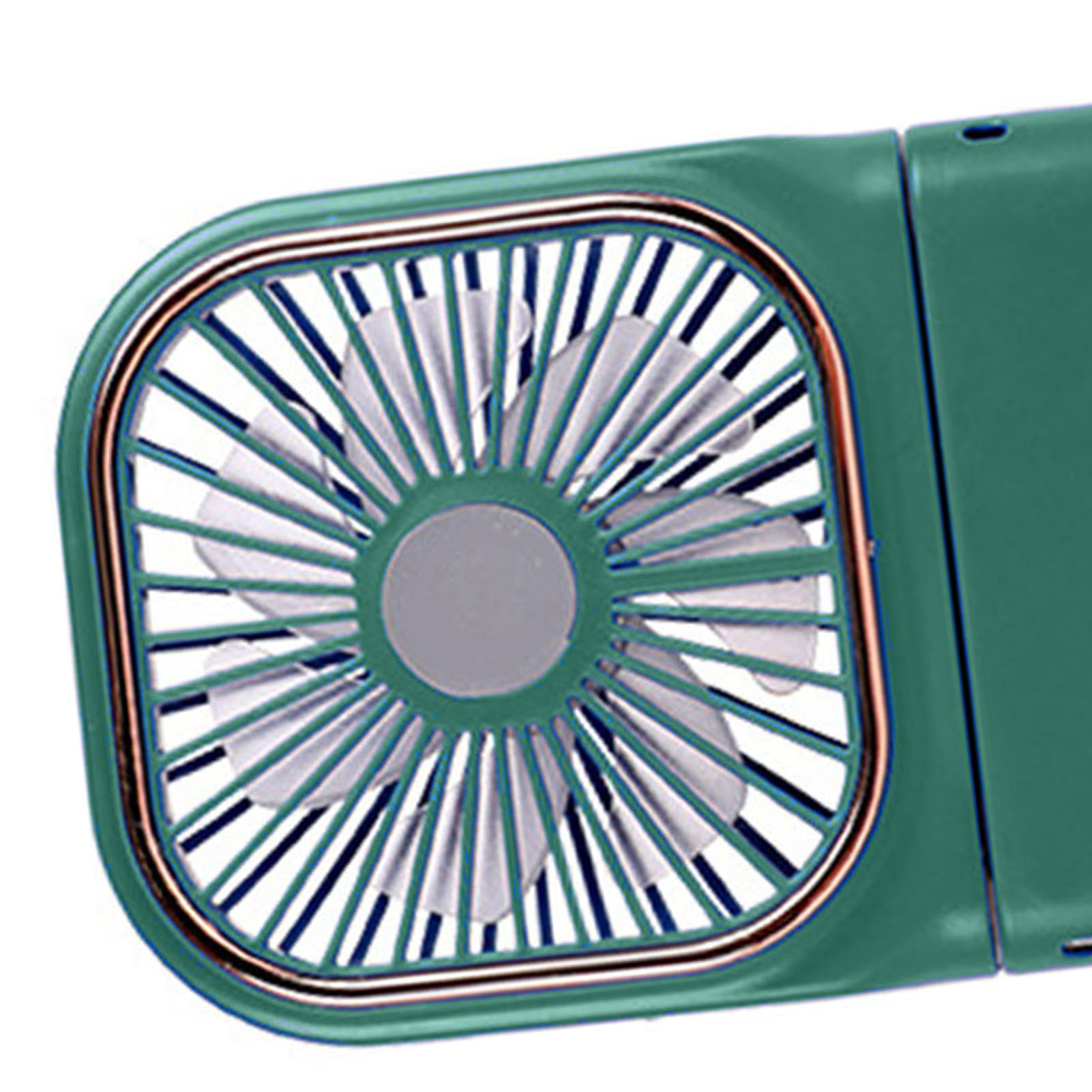 Kreativer Mini-faltventilator, Modernes Design, Usb-handyhalterung, Tragegurt, Tragbarer Tischventilator, Grün