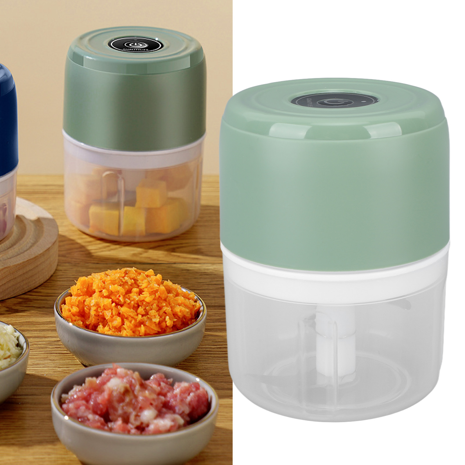 Elektrische Mini-knoblauchpresse, Knoblauchpresse Für Zuhause, Mini-usb-küchenmaschine Für Babys, Grün