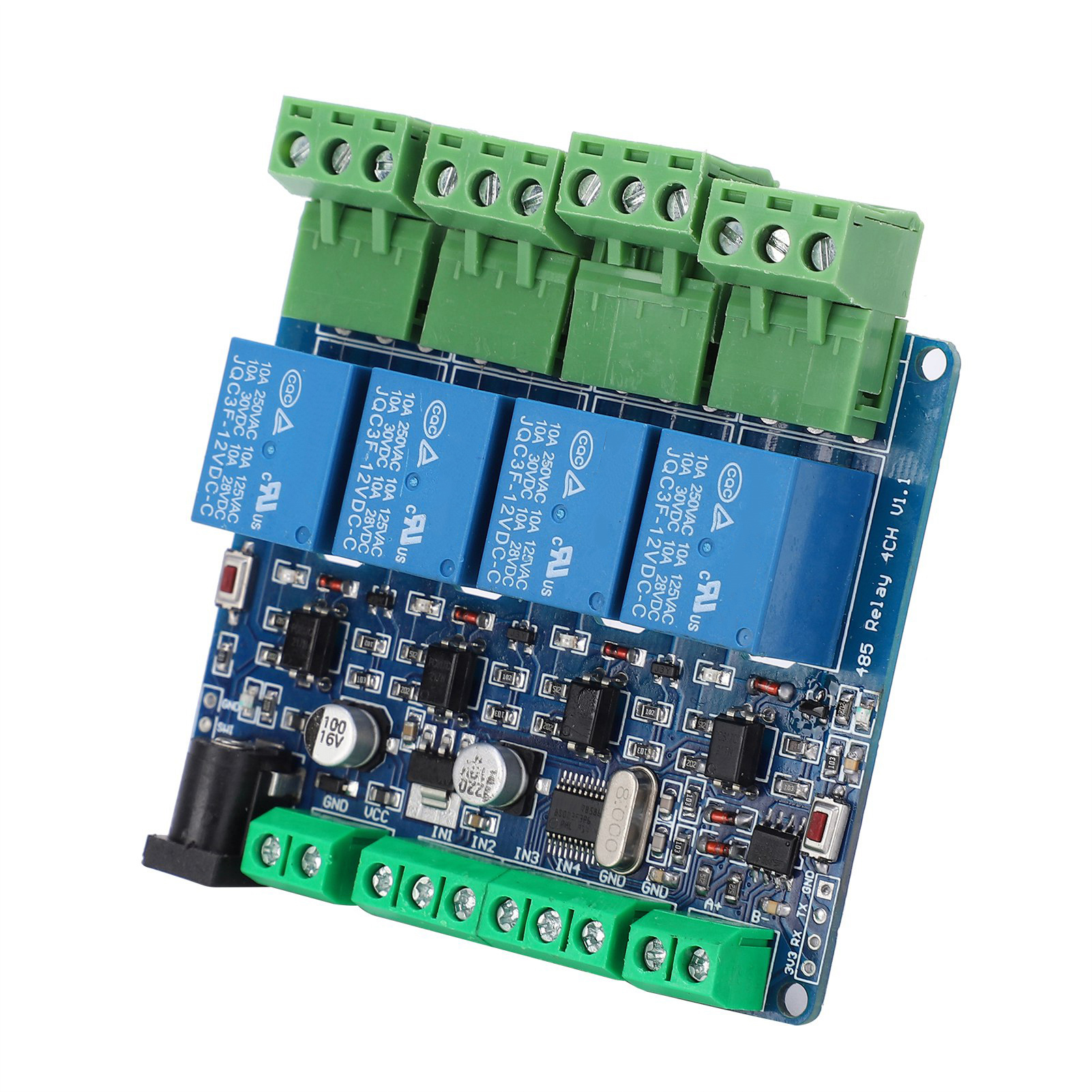 4-kanal-modbus-rtu-relaisausgang, 4-kanal-12-v-digitaleingang, 485-kbps-kommunikation, Ttl-stiftanschluss