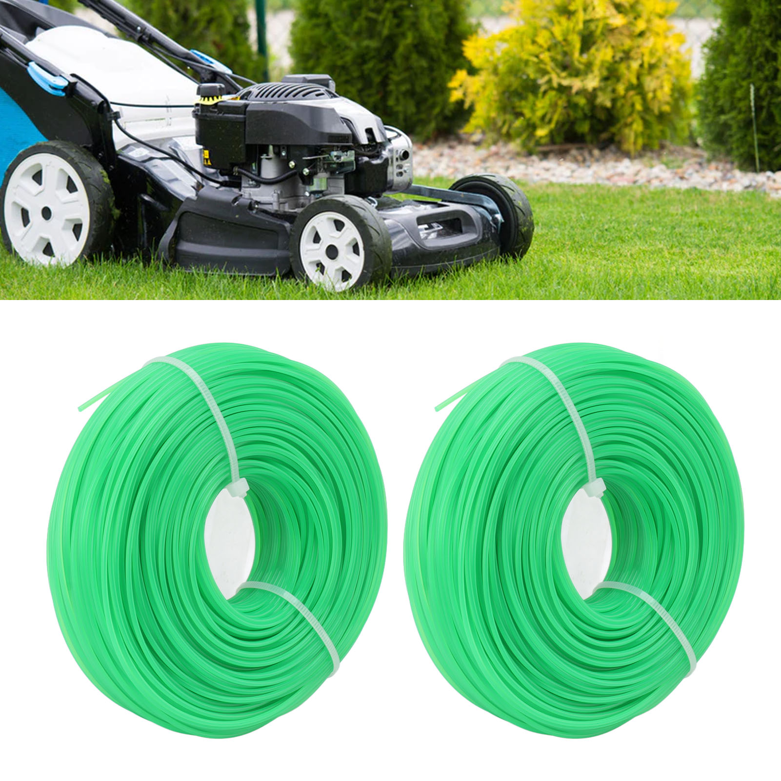 Packung Mit 2 X 1,6 Mm X 100 M Trimmerfäden Für Elektrische Gartenmäher (grün)
