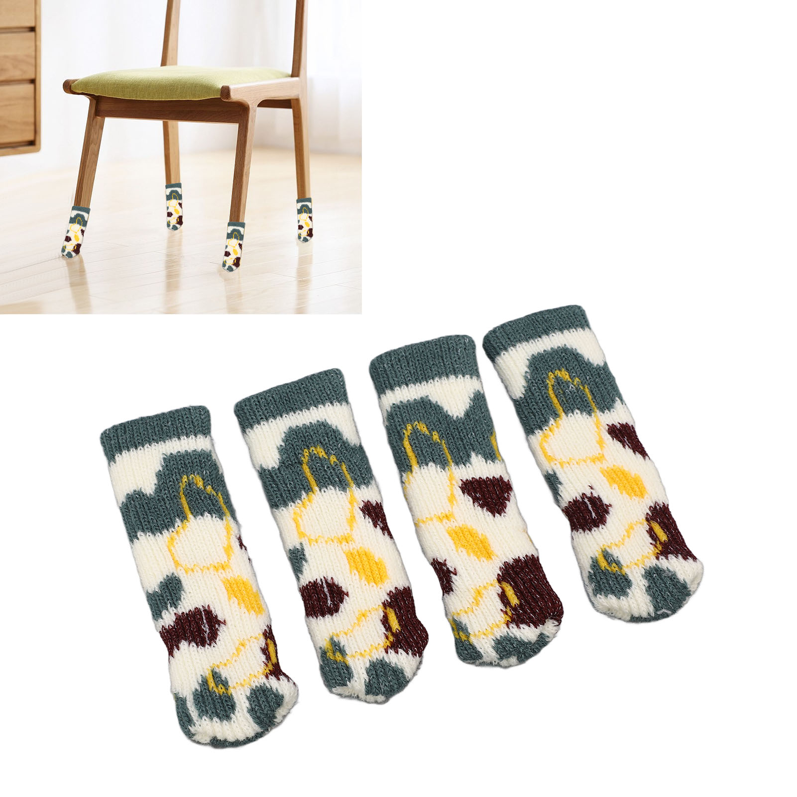 20 Stück/verkauf Von Gestrickten Tisch- Und Stuhlbeinüberzügen, Geräuscharm Und Verschleißfest, Doppellagige Anti-rutsch-pads Zum Schutz Von Tisch- Und Stuhlbeinen Sowie Hockern.