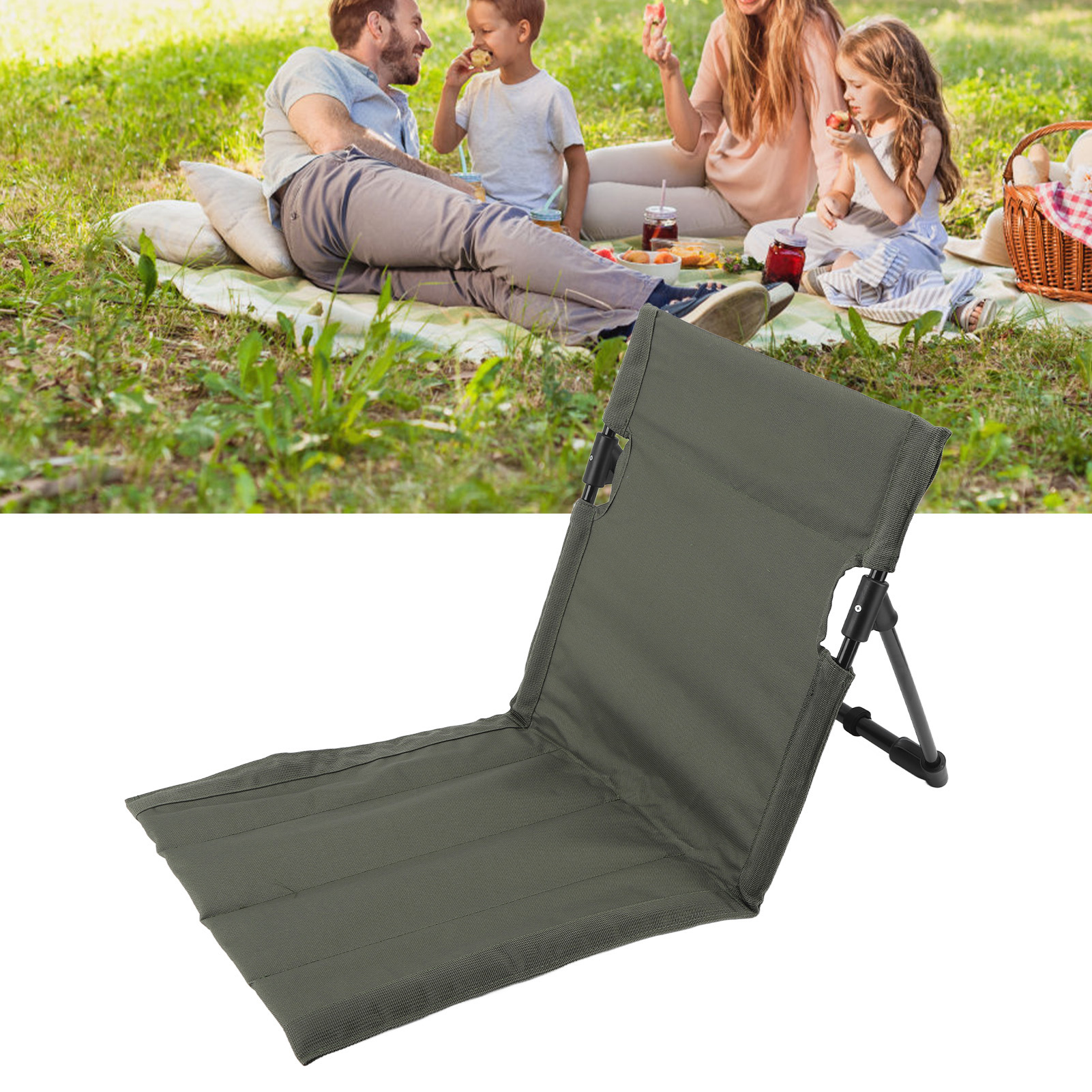 Campingstuhl Mit Rückenlehne Und Sitzkissen Aus Aluminiumlegierung, Klappbarer Strandstuhl, Picknickstuhl Für Den Garten, Freizeitstuhl, Militärgrün.