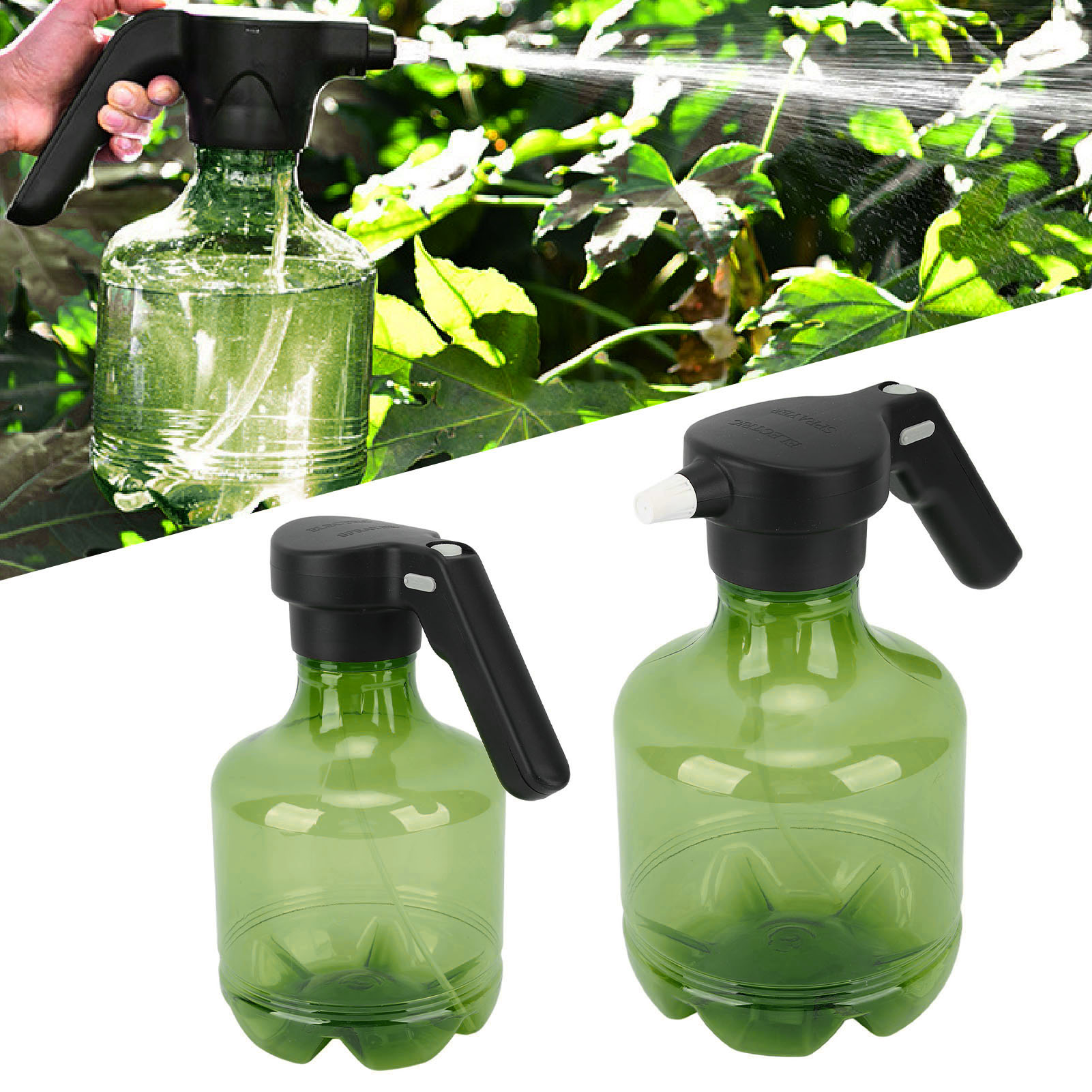 Elektrisches Sprühgerät, 3-liter-wiederaufladbare Elektrische Wasserflasche, Autowäsche, Blumenbewässerung, Desinfektion, Hochdruckreinigungsgerät Mit Verlängerungsstange, Grün.