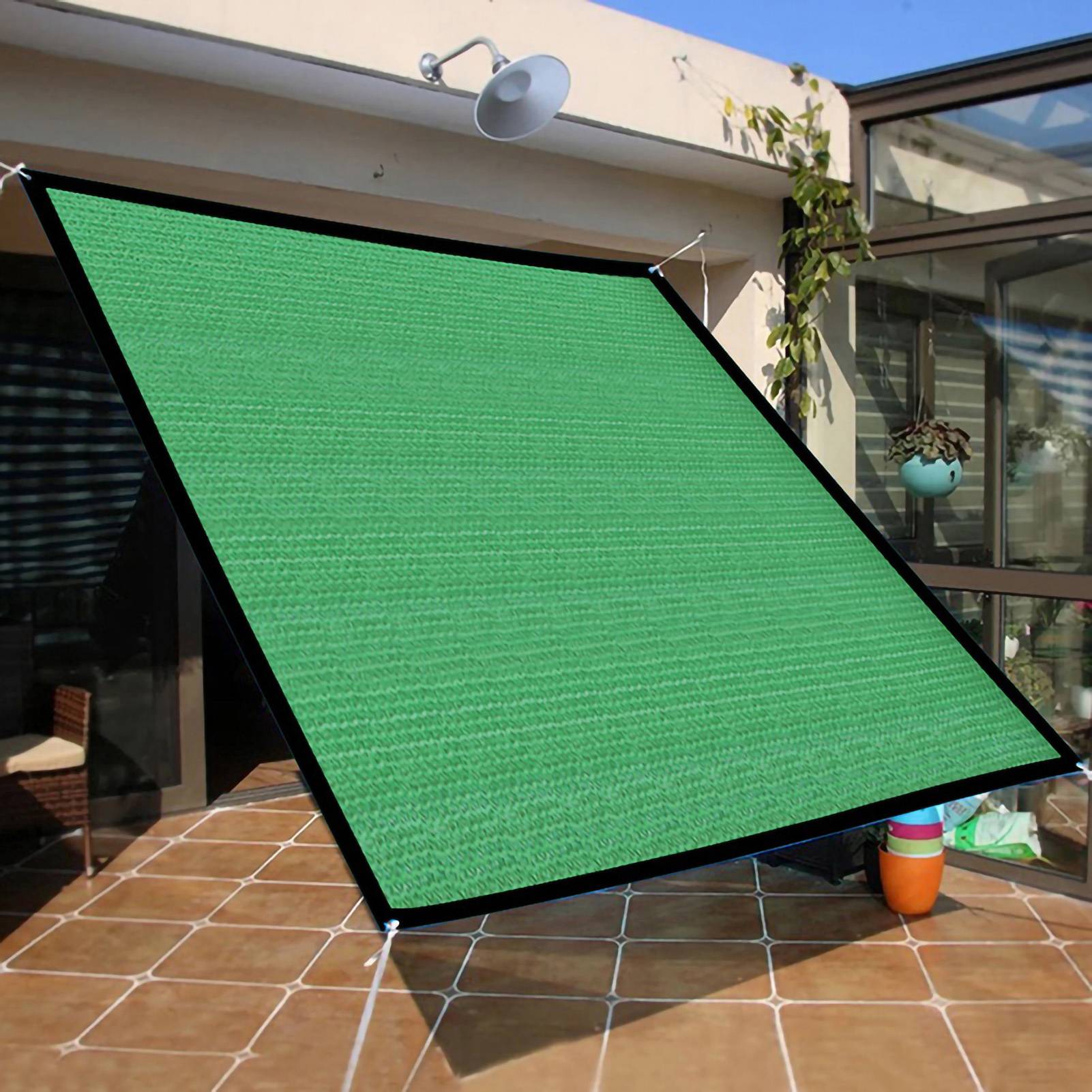 Dickes, 14-maschiges, Engmaschiges Sonnenschutznetz Für Den Außenbereich, Geeignet Für Innenhöfe, Florales Muster, Atmungsaktiv, Perforierte Kanten, Grün, 2 X 2 M