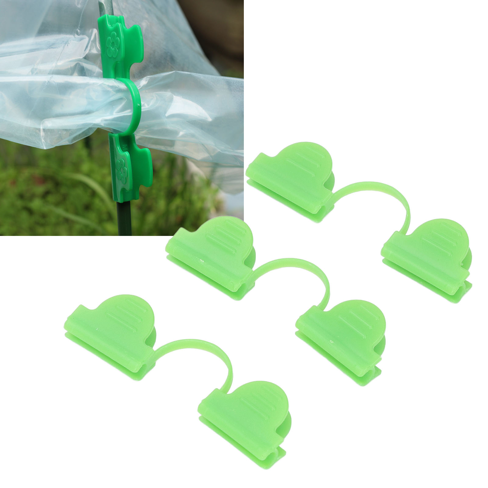 Doppelköpfiger Kunststoffclip, Gartenbedarf Aus Fiberglas, Gewächshauszubehör, Windfester Folienclip, Folienclip, 6 Mm Doppelköpfig Hellgrün.