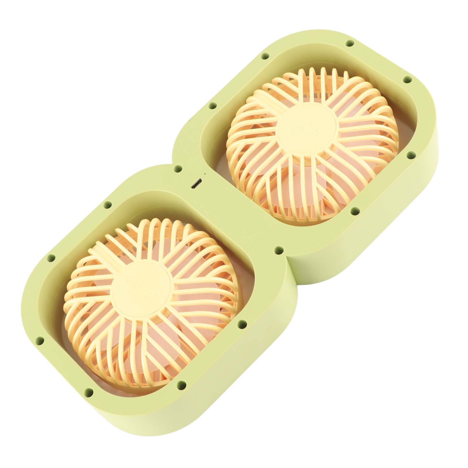 Innovativer Tischventilator Mit Zwei Ventilatorköpfen, Usb-aufladbar, Tragbar, Ideal Für Studentenbüros, Studentenwohnheime Und Kleine Tische.