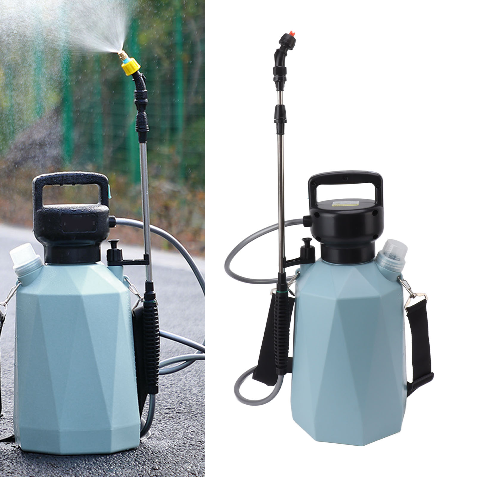 Elektrisches Hochleistungs-sprühgerät (7,4 V), Großes Fassungsvermögen (5 L), Rautenförmig, Spezielle Sprühflasche Zum Bewässern Von Blumen Und Desinfizieren, Sprühgerät Für Den Hausgarten, Blaue Raut