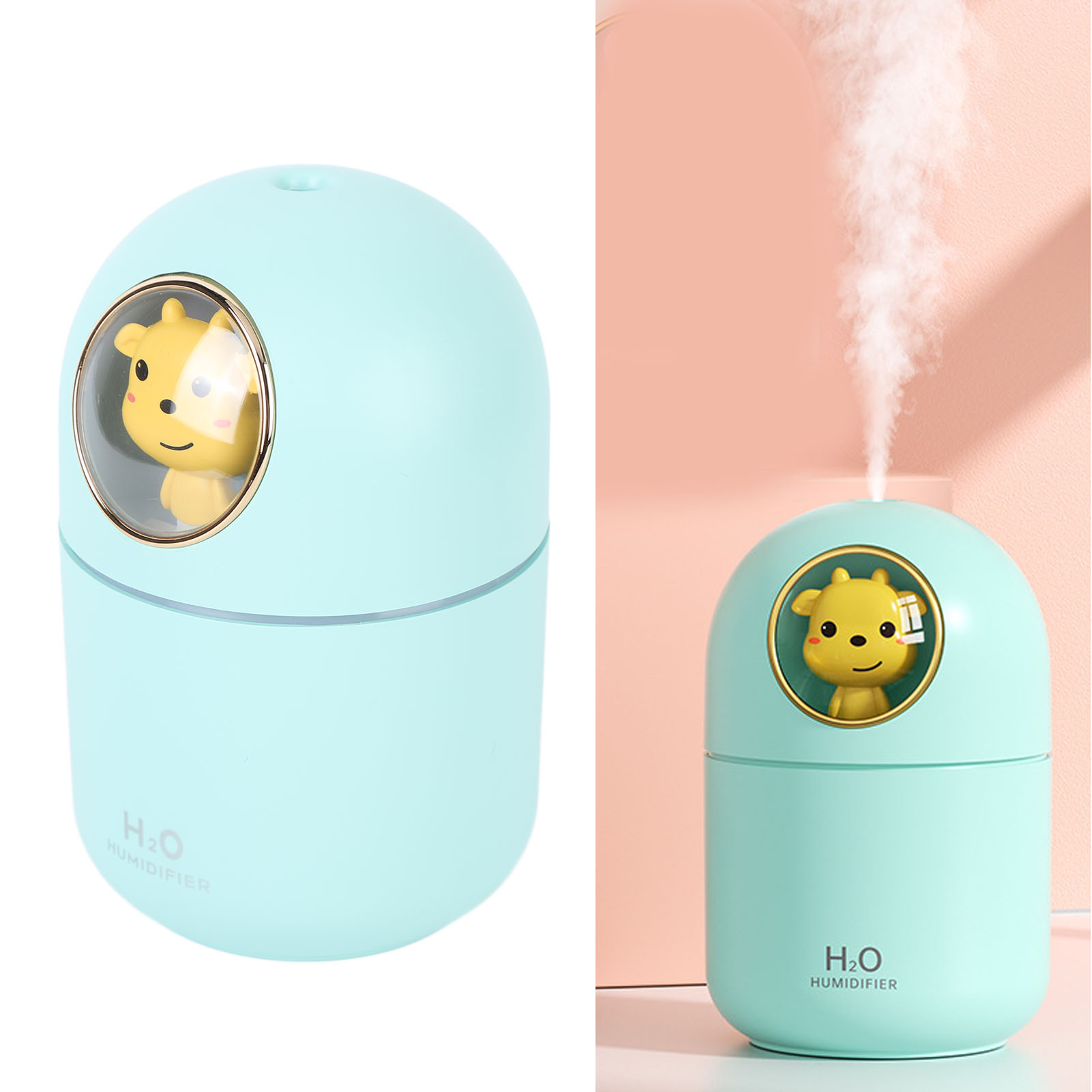 Mini-usb-luftbefeuchter In Tierform, Ideal Für Zuhause, Auto Und Büro. Geeignet Für Autos, Büros, Schlafzimmer Usw. Extrem Leiser Betrieb. Farbe: Kuhblau.