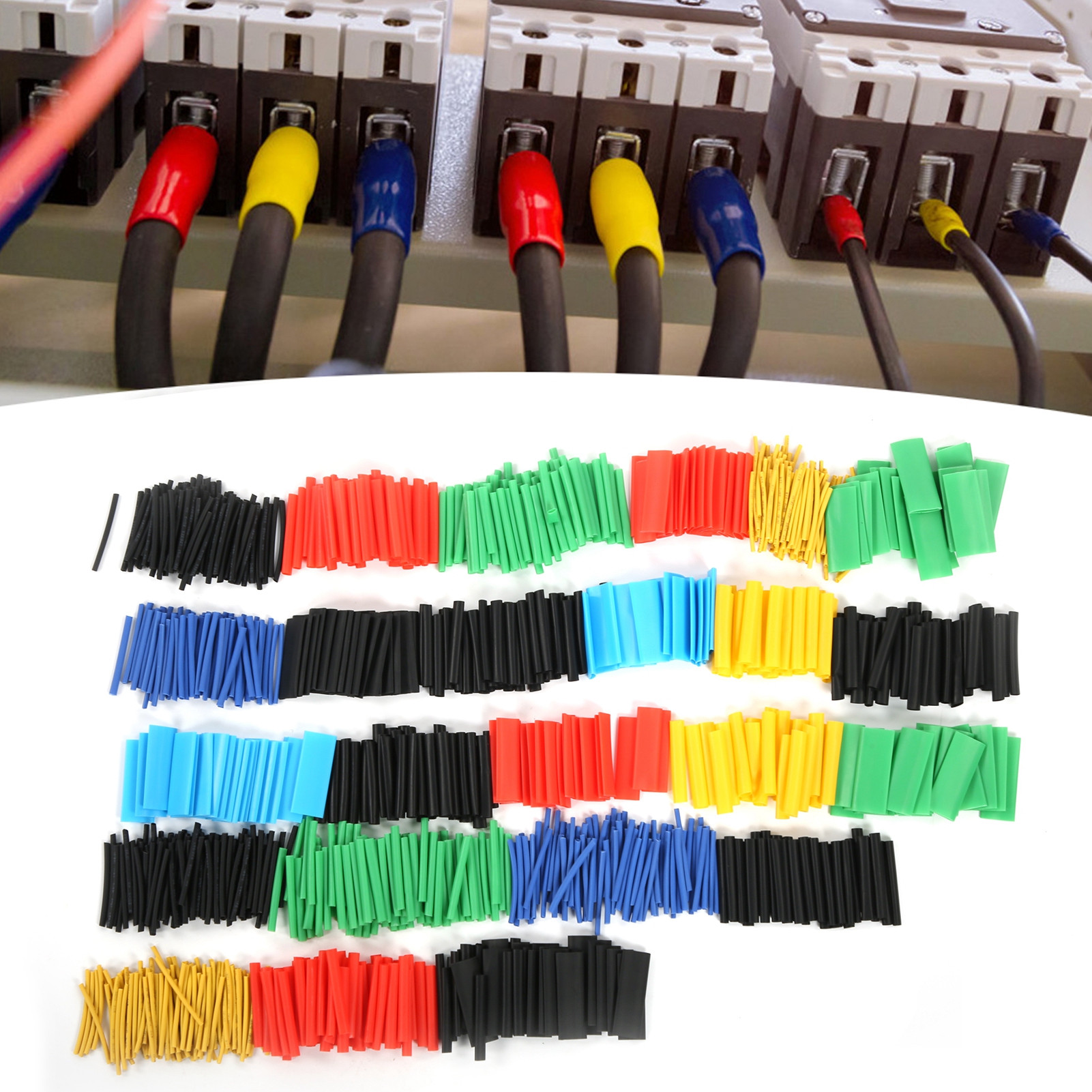 Set Mit 1060 Farbigen Schrumpfschläuchen (beutel)