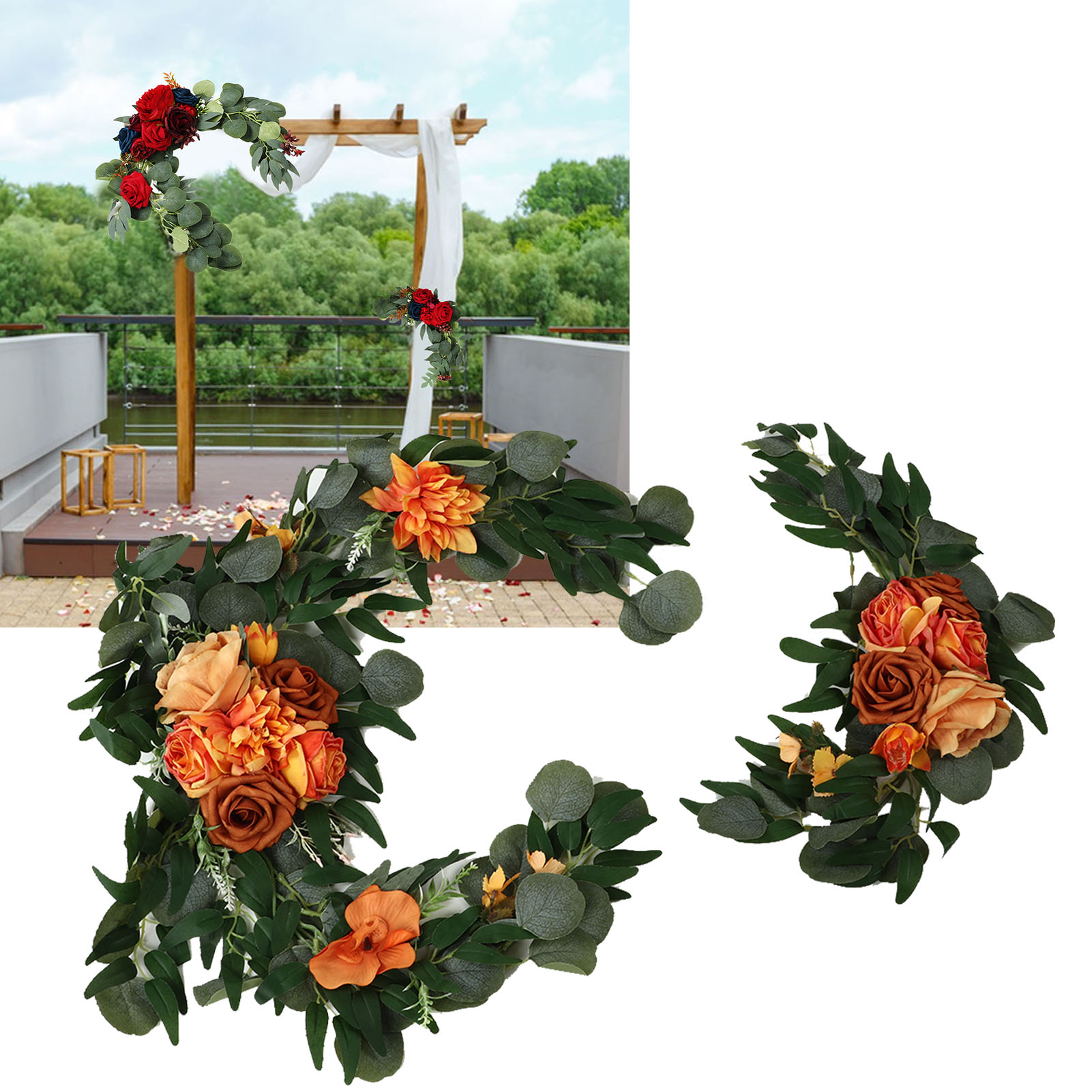 Künstlicher, Kaskadenförmiger Blumengirlande Für Hochzeiten, Zur Begrüßung Von Gästen, Für Dekorationen Bei Zeremonien Im Freien, Für Blumenbögen Und Künstliche Blumendekorationen 18063-js