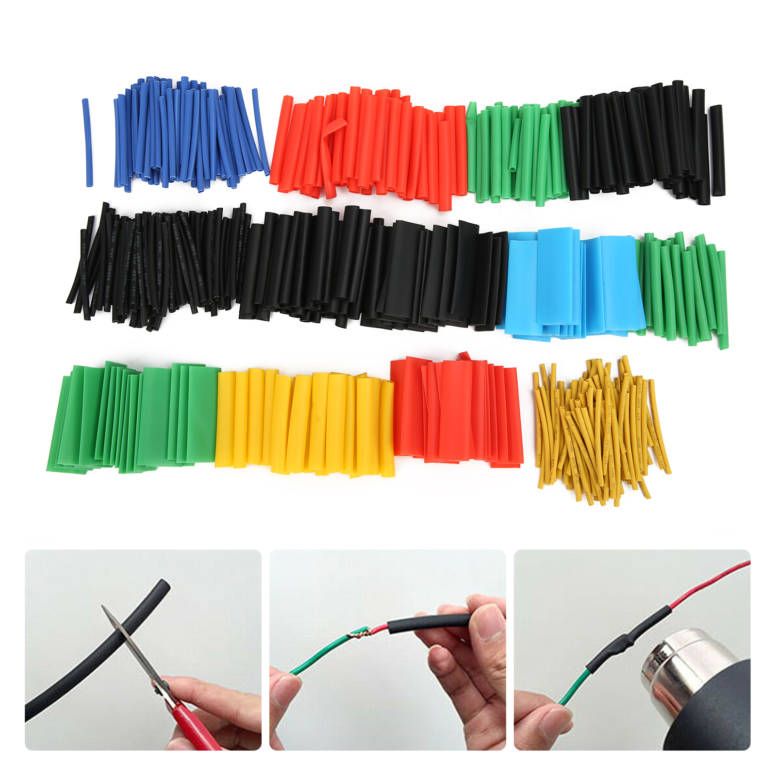Set Mit 530 Farbigen Schrumpfschläuchen (beutel)