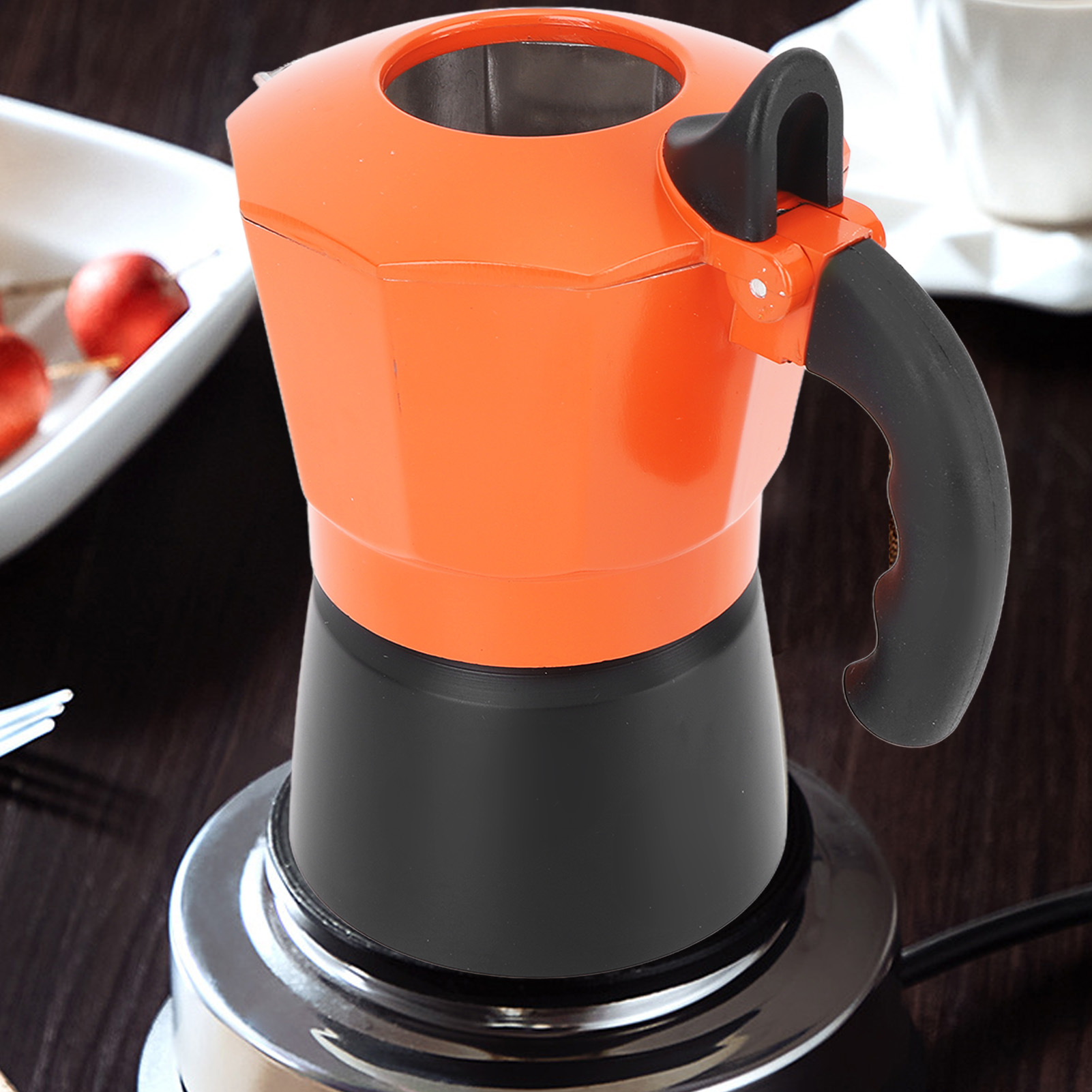 Achteckige Italienische Moka-kaffeekanne Mit Doppelventil, 6 Tassen, 300 Ml