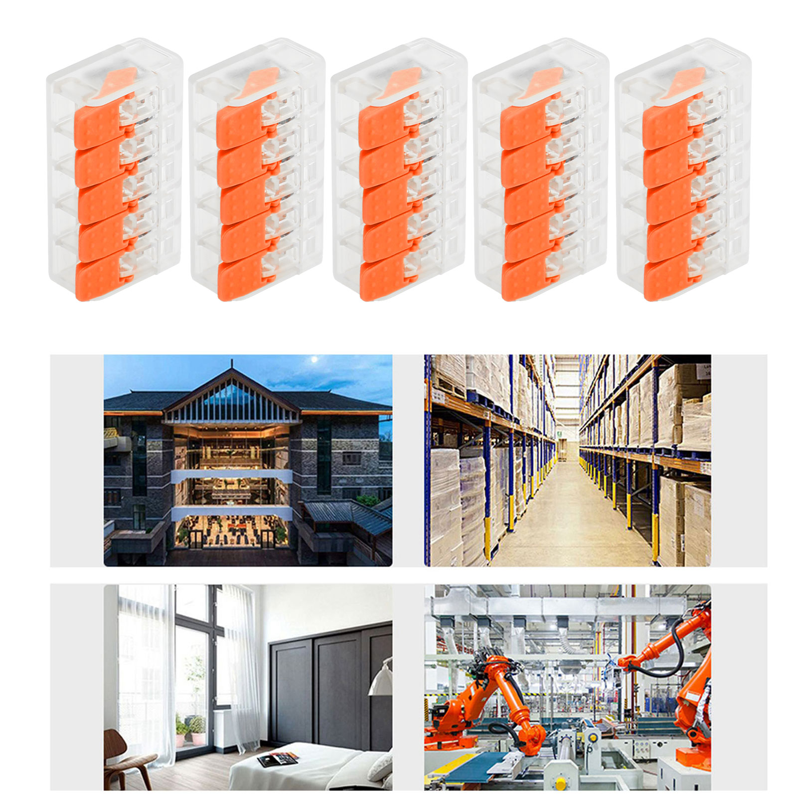 Packung Mit 20 Pct-665-klemmenblöcken Für Elektrische Verkabelung, Schraubenlose Schnellverbinder, Orange