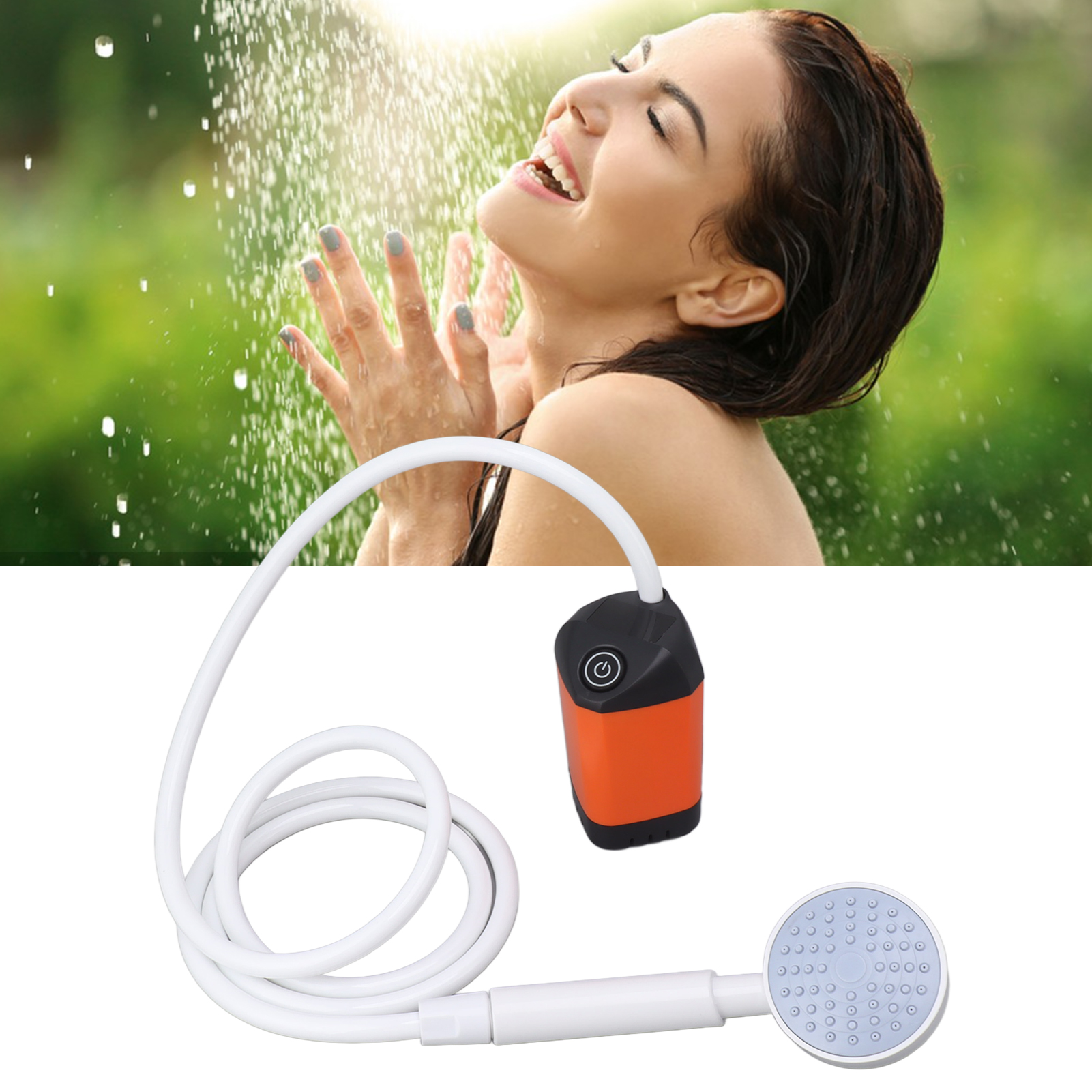 Tragbarer Elektrischer Duschkopf, Für Die Bewässerung Im Innen- Und Außenbereich, Elektrische Spa-dusche, Orange