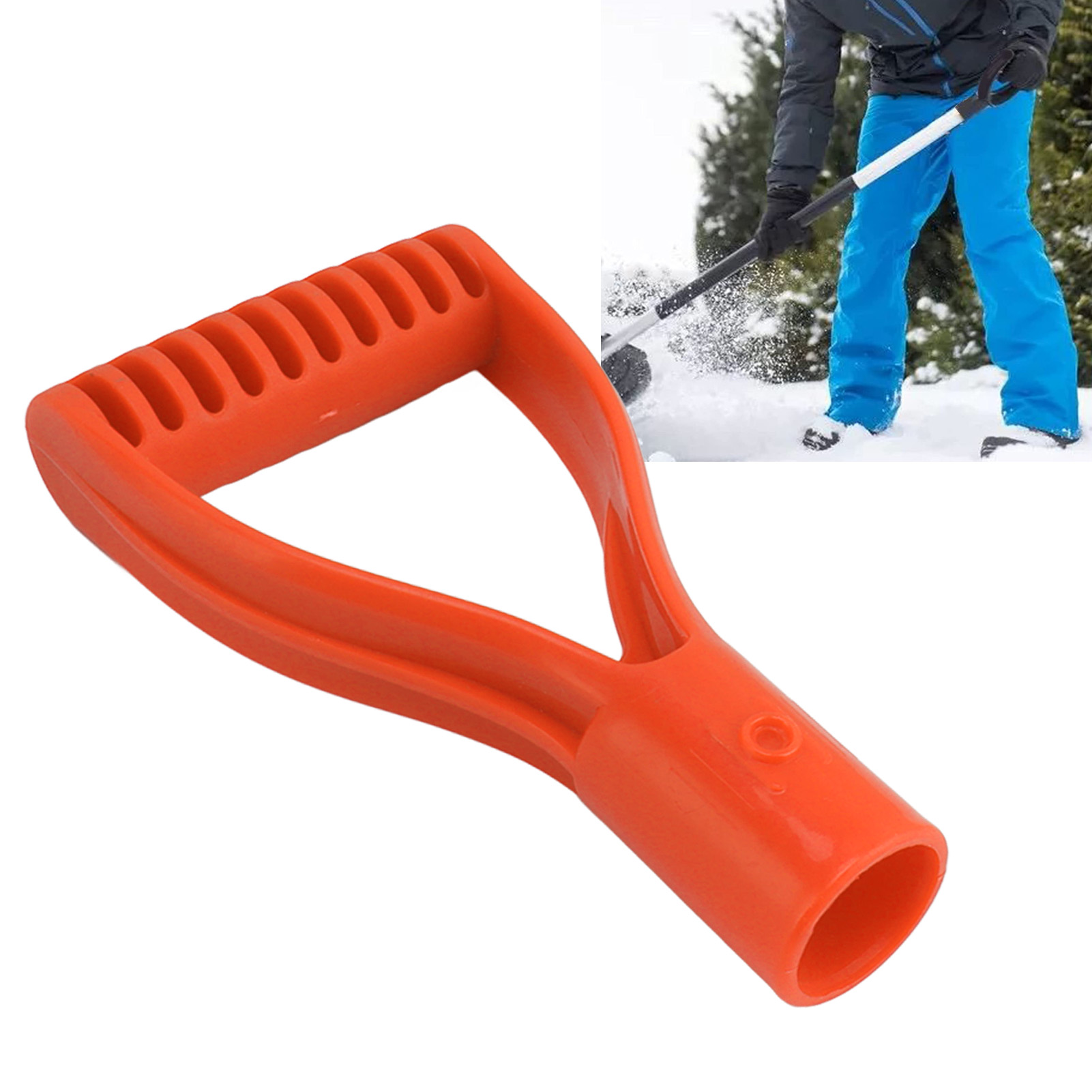 Rutschfester, Gewindeter Kunststoff-schaufelstiel Mit Einem Innendurchmesser Von 3,2 Cm, Orange.