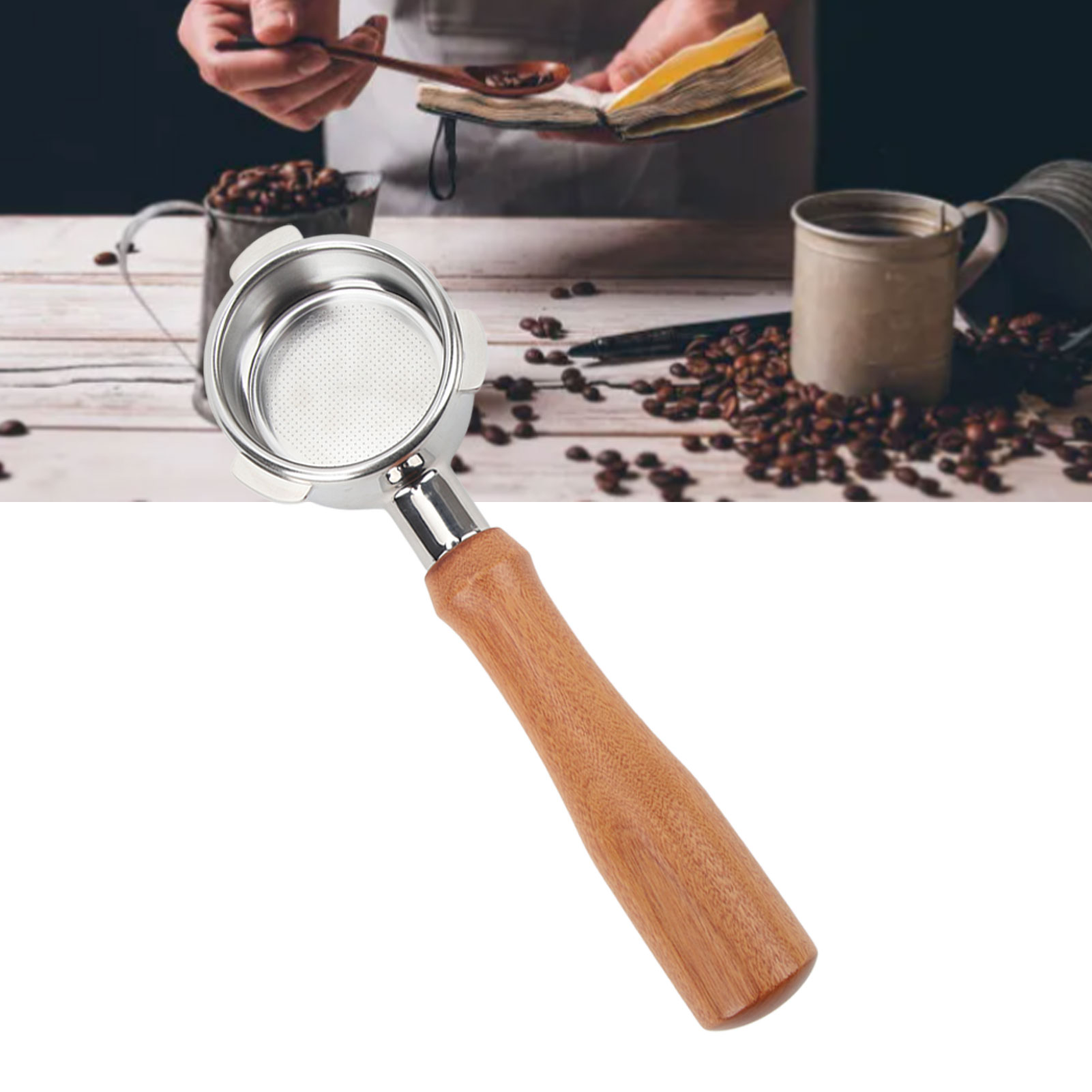 Breville Kaffeemaschine Mit Bodenloser Portionierung, Modell E, Serie Platinum 8, In 54 Mm Edelstahl, Rosenholz-finish.