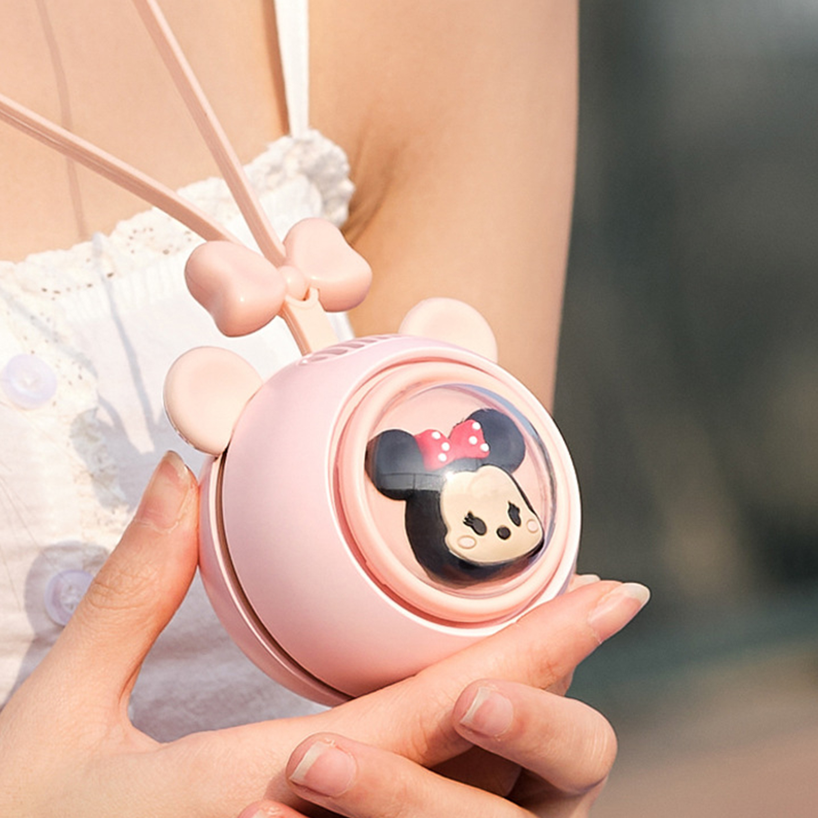 Neuer Nackenventilator Für Schüler, Tragbar, Lange Akkulaufzeit, Mini, Leise, Erdbeerbär-muster, Mickey Mouse.