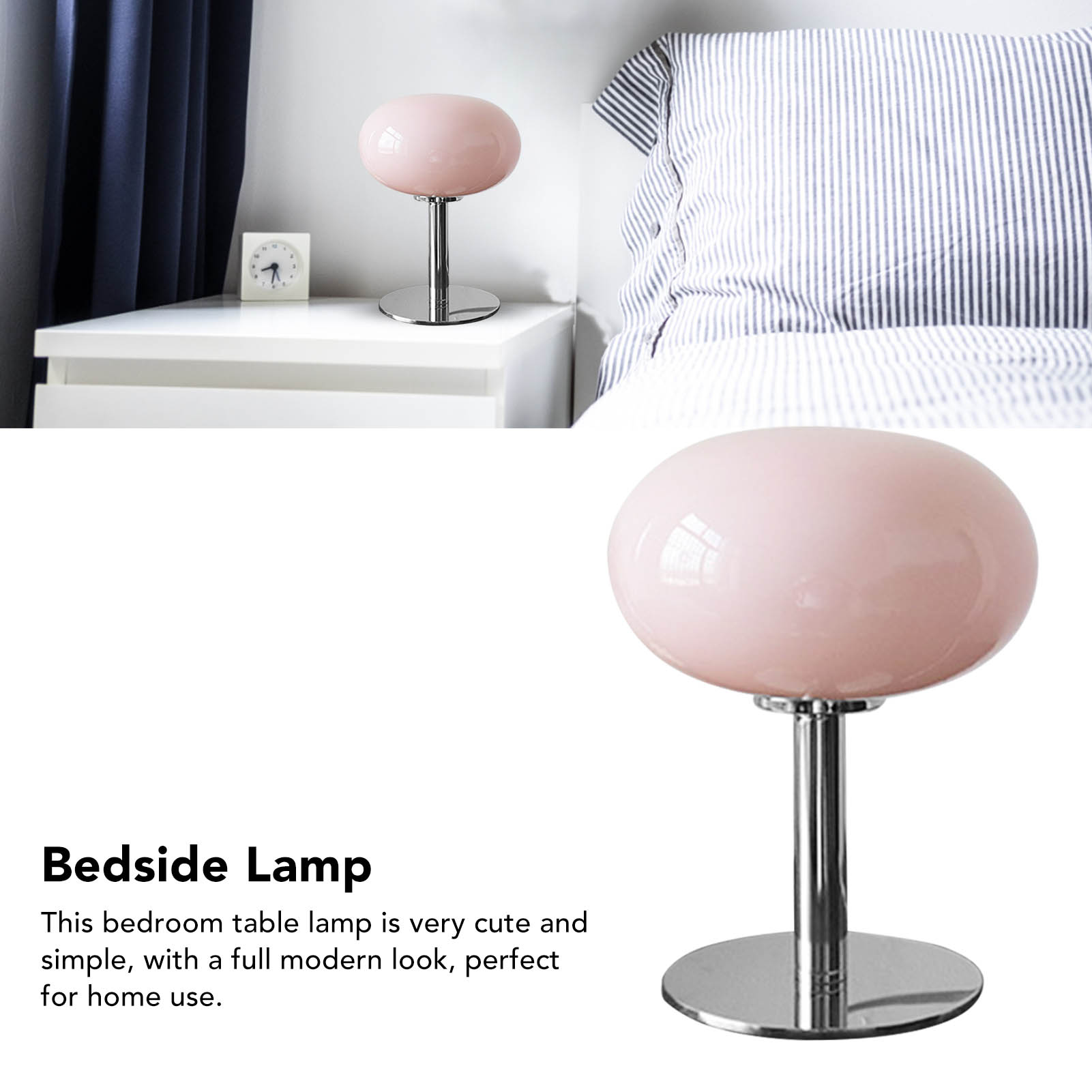 Ins Bauhaus Macaron Glas-tischleuchte, Kinderlampe, Nachttischlampe, Trendige Dekolampe, Feminine Note, Druckknopfschalter, Neuer Dünner Rosa Runder Fuß.