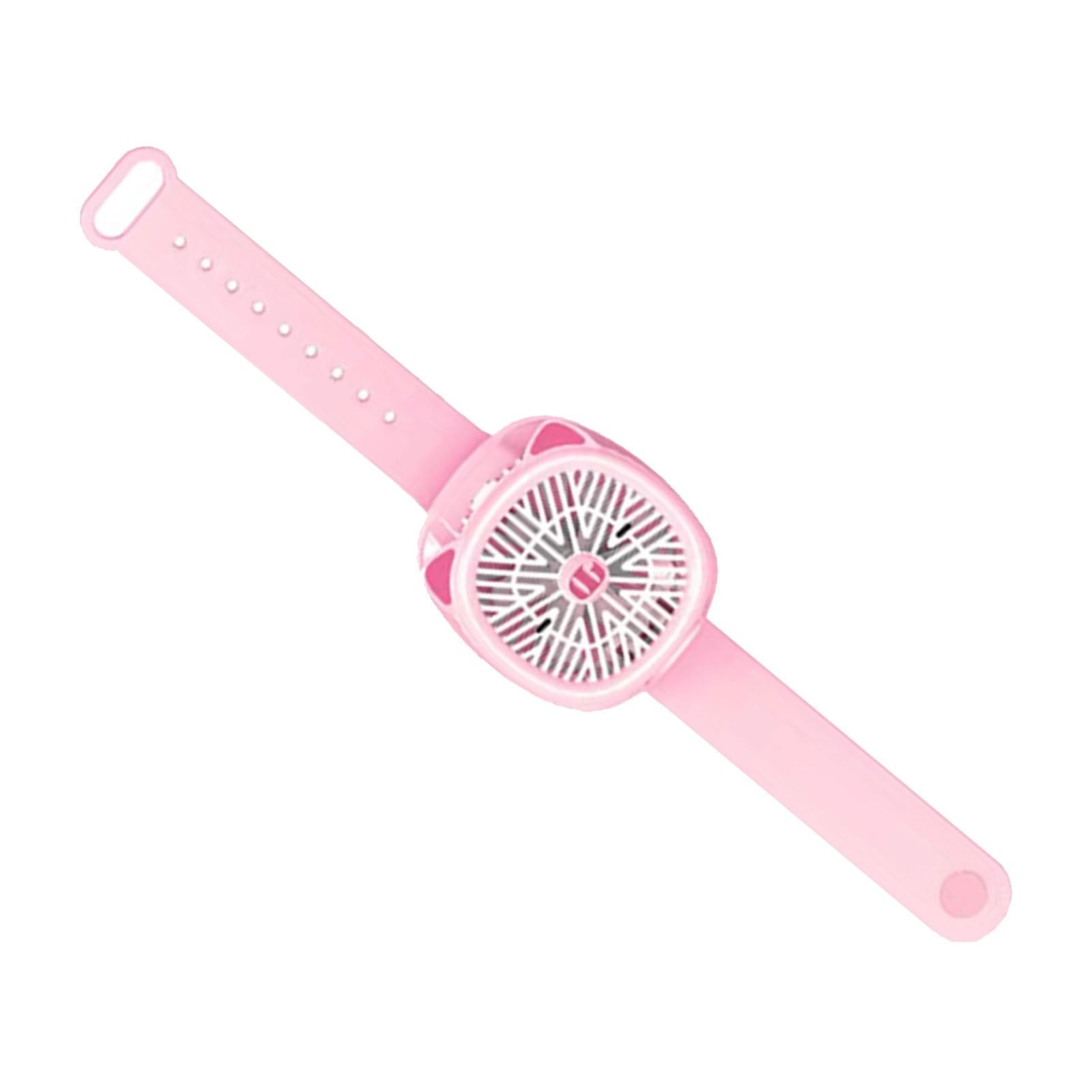 Neuer Uhrenventilator, Kompakter Usb-handgelenkventilator, Dreistufiger Unisex-miniventilator, Rosa Schweinchen.
