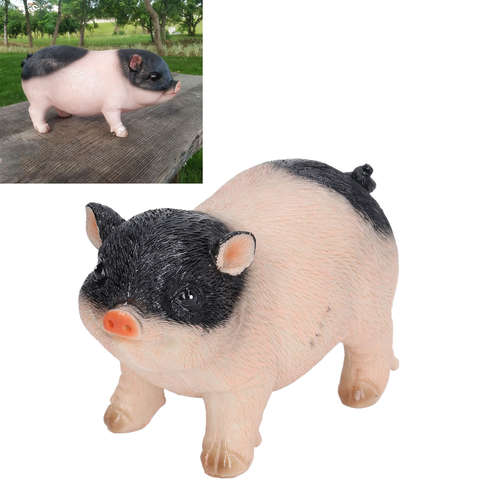 Miniatur-schweinefigur, Ein Realistisches Miniaturschwein Für Garten- Und Landschaftsgestaltung.