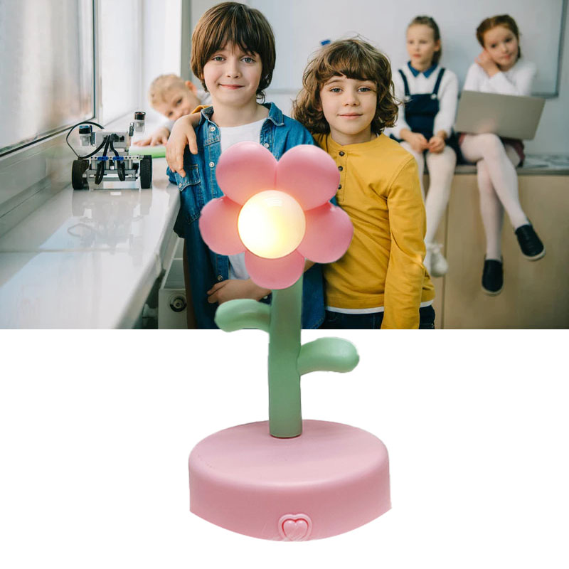 Niedliches, Leuchtendes Sonnenblumen-spielzeug, Diy-nachtlicht, Bastellampe Aus Butterkleber, Rosa