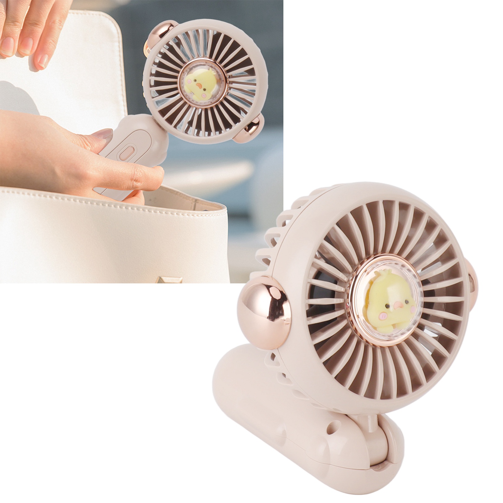 Niedlicher, Kleiner, Faltbarer Und Tragbarer Taschenventilator Für Reisen, Studenten, Studentenwohnheime Und Büros, Usb-aufladbar, Rosa