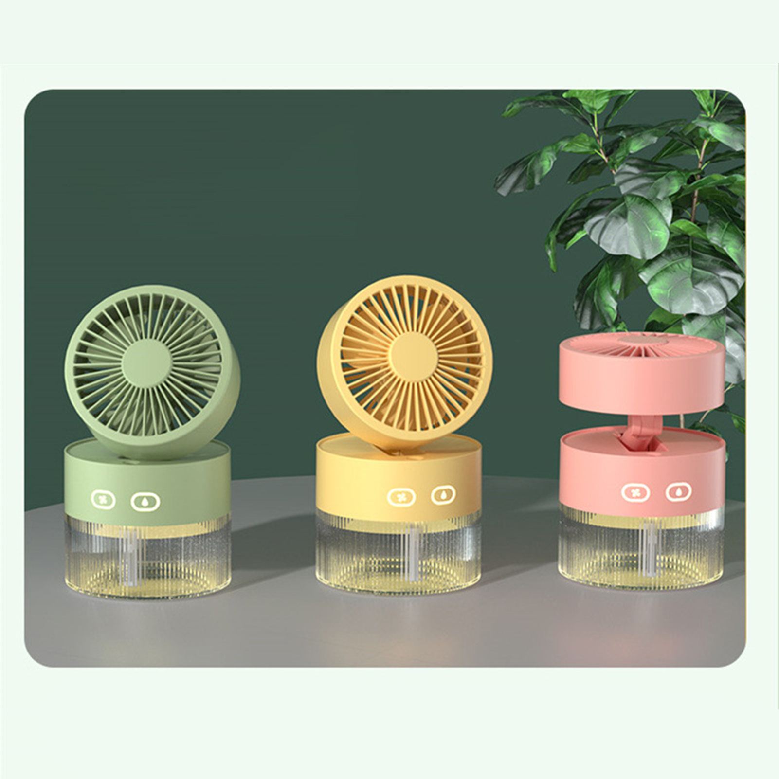 Neuer Wasserventilator, Mini-usb-ventilator, Tischventilator, Faltbar, Sprühluftbefeuchter, Pfirsichrosa