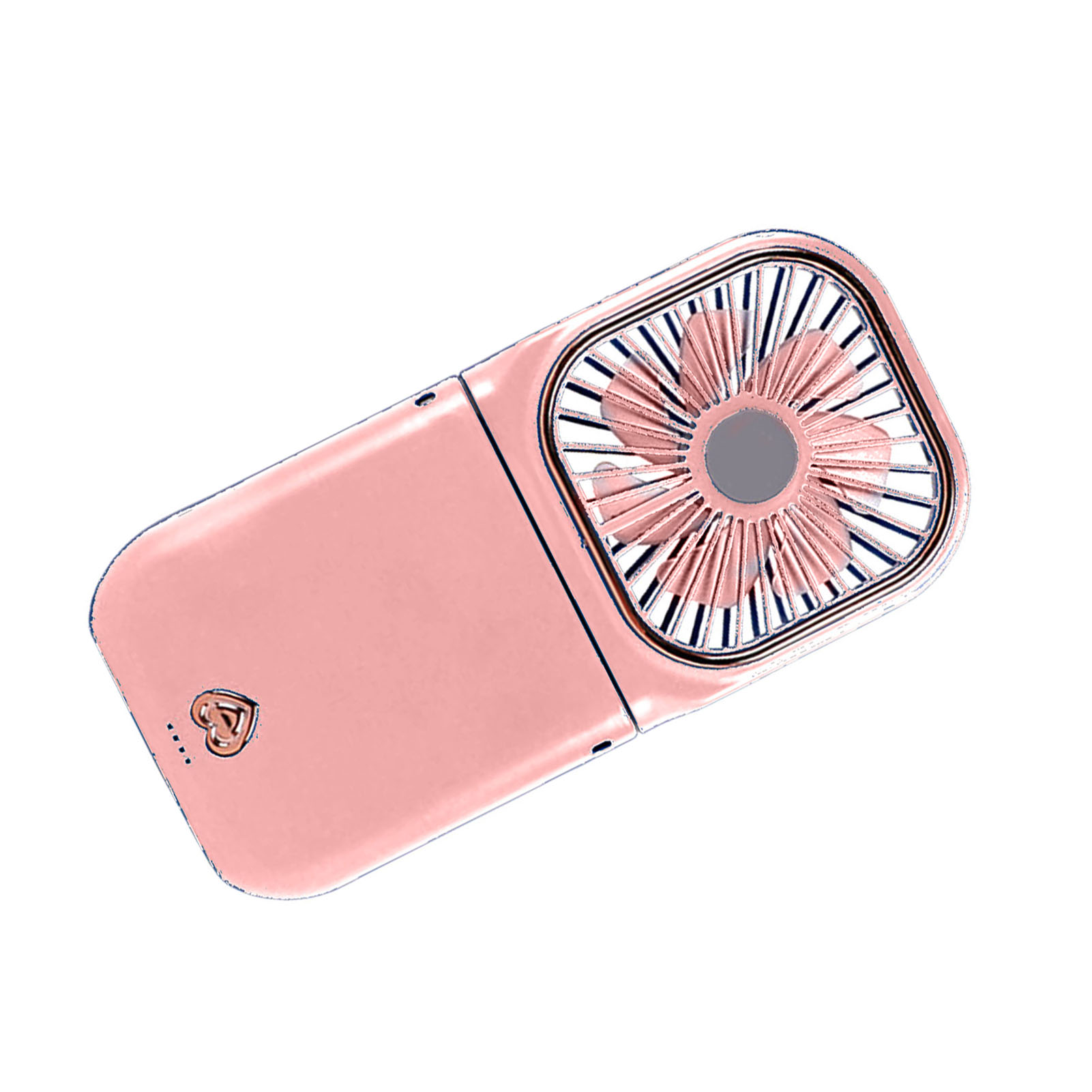 Kreativer Mini-faltventilator, Niedliche Usb-handyhalterung, Tragegurt, Tragbarer Tischventilator, Rosa