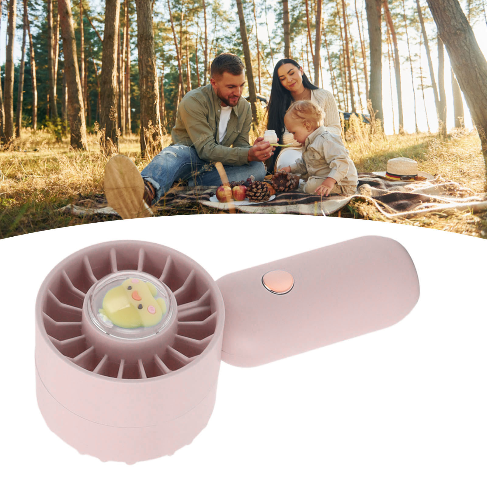 Mini-taschenventilator Für Studenten, Usb-aufladbar, Rosa (geschenk).