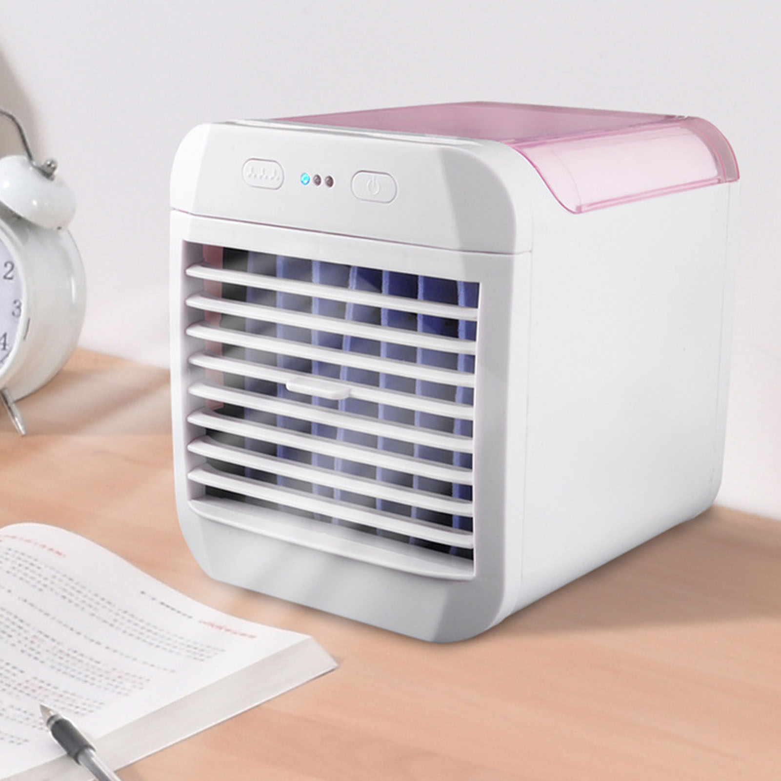Neue Mini-klimaanlage, Tischklimaanlage, Tragbarer Luftbefeuchter, Wasserventilator, Elektrischer Tischventilator, Pink